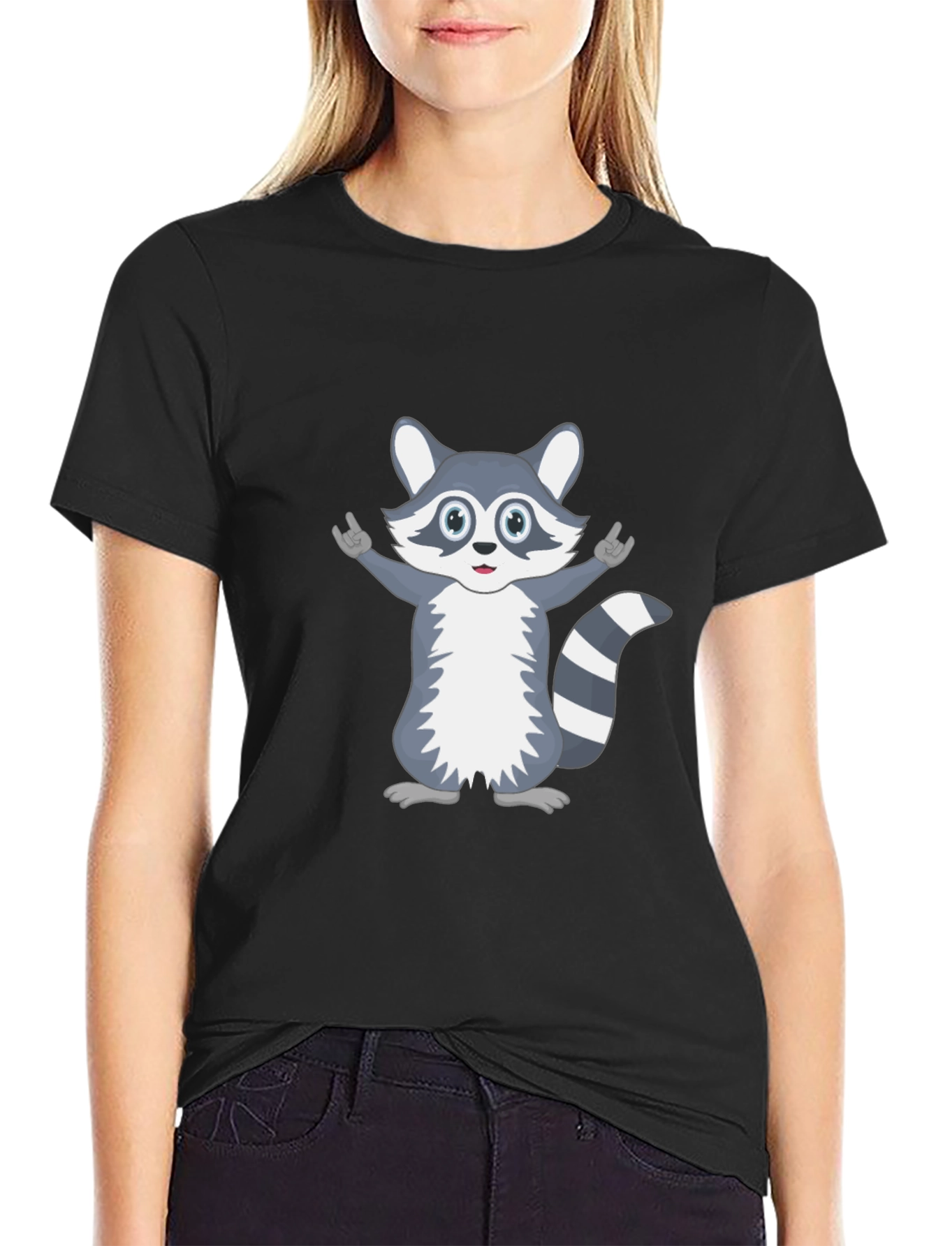 Cute Raccoon Graphic T-Shirt - Unisex Black Tee