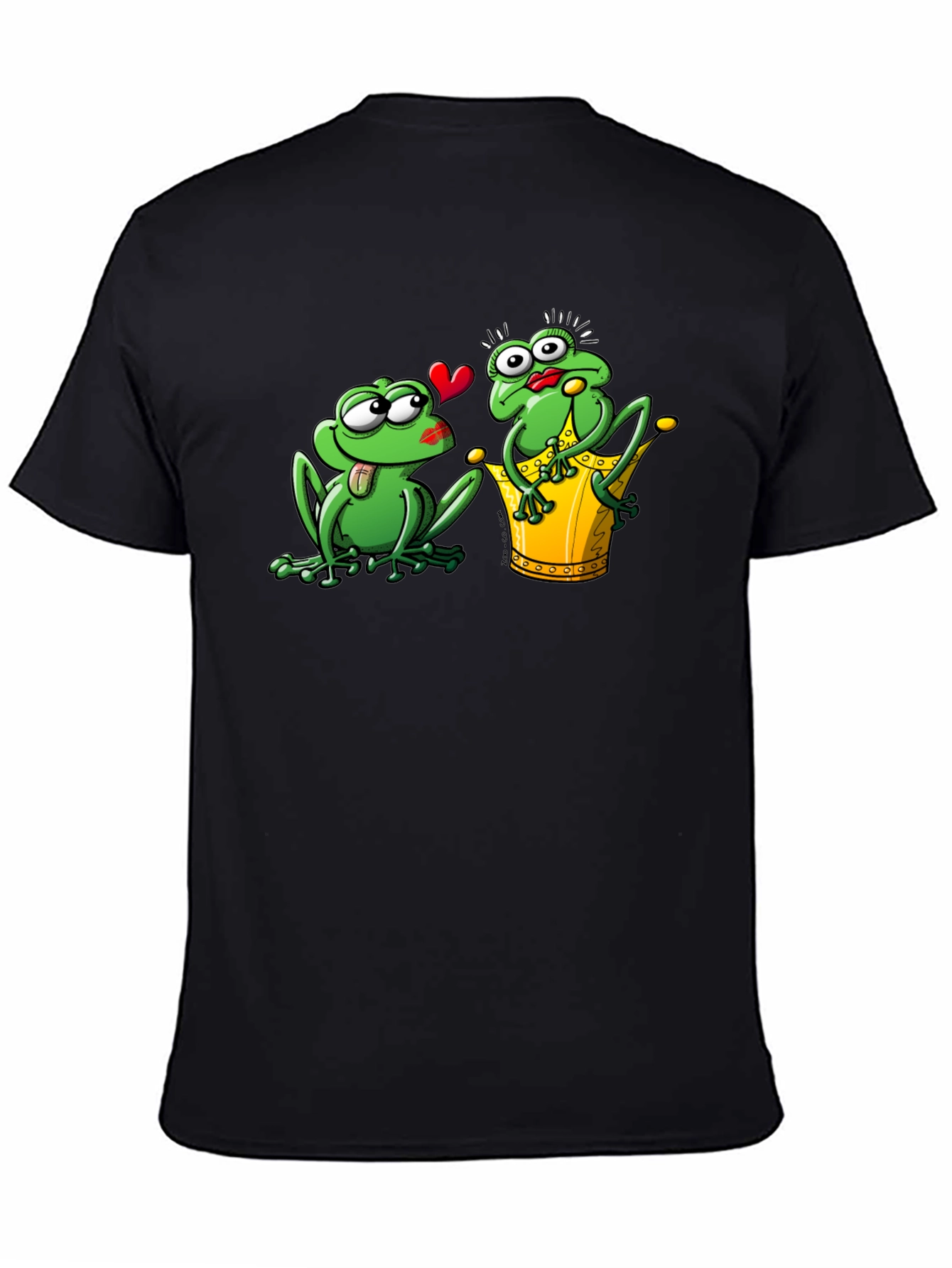 Frog Prince Kiss Black T-Shirt