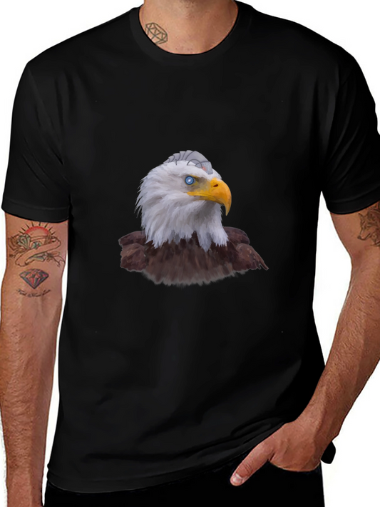 Eagle Graphic Print Black T-Shirt for Men