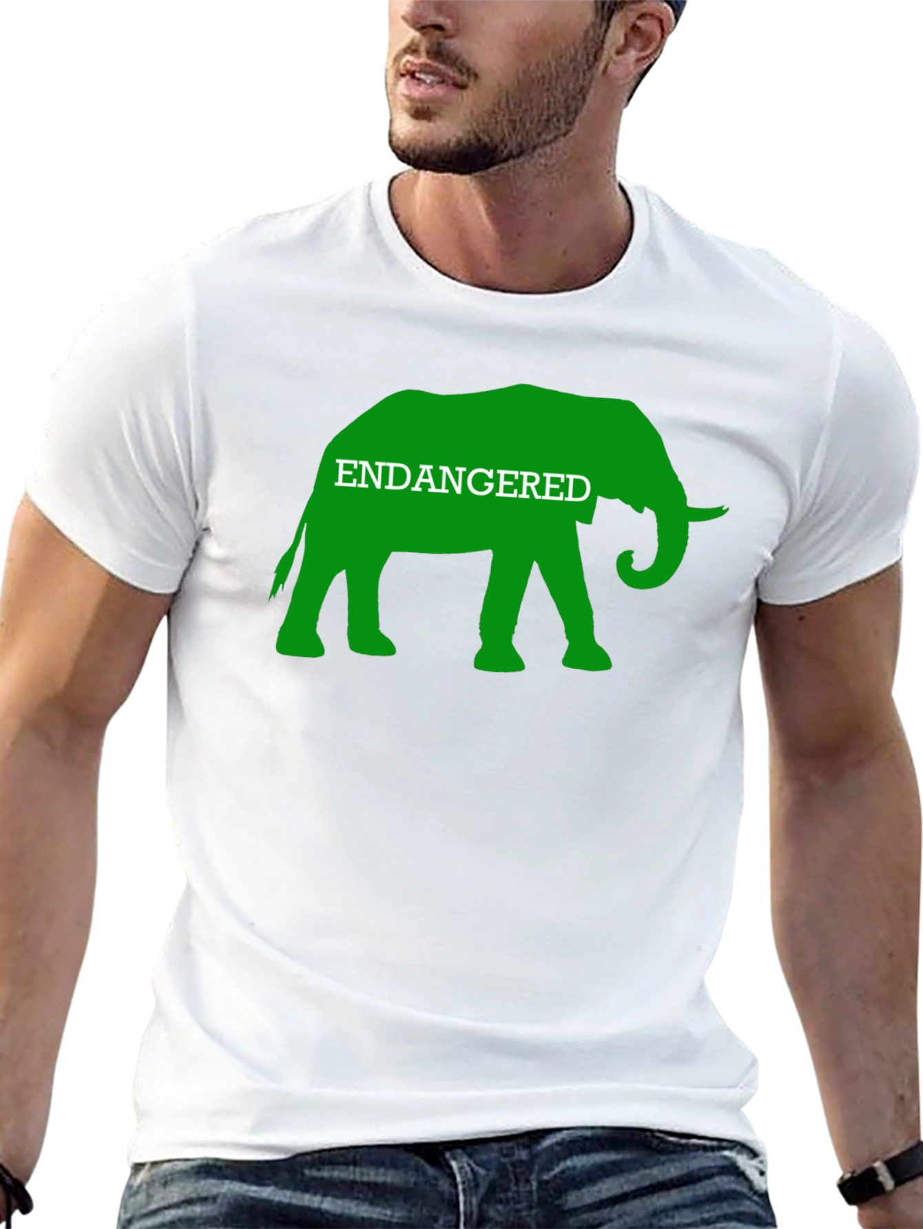 Endangered Elephant Graphic Tee - Black