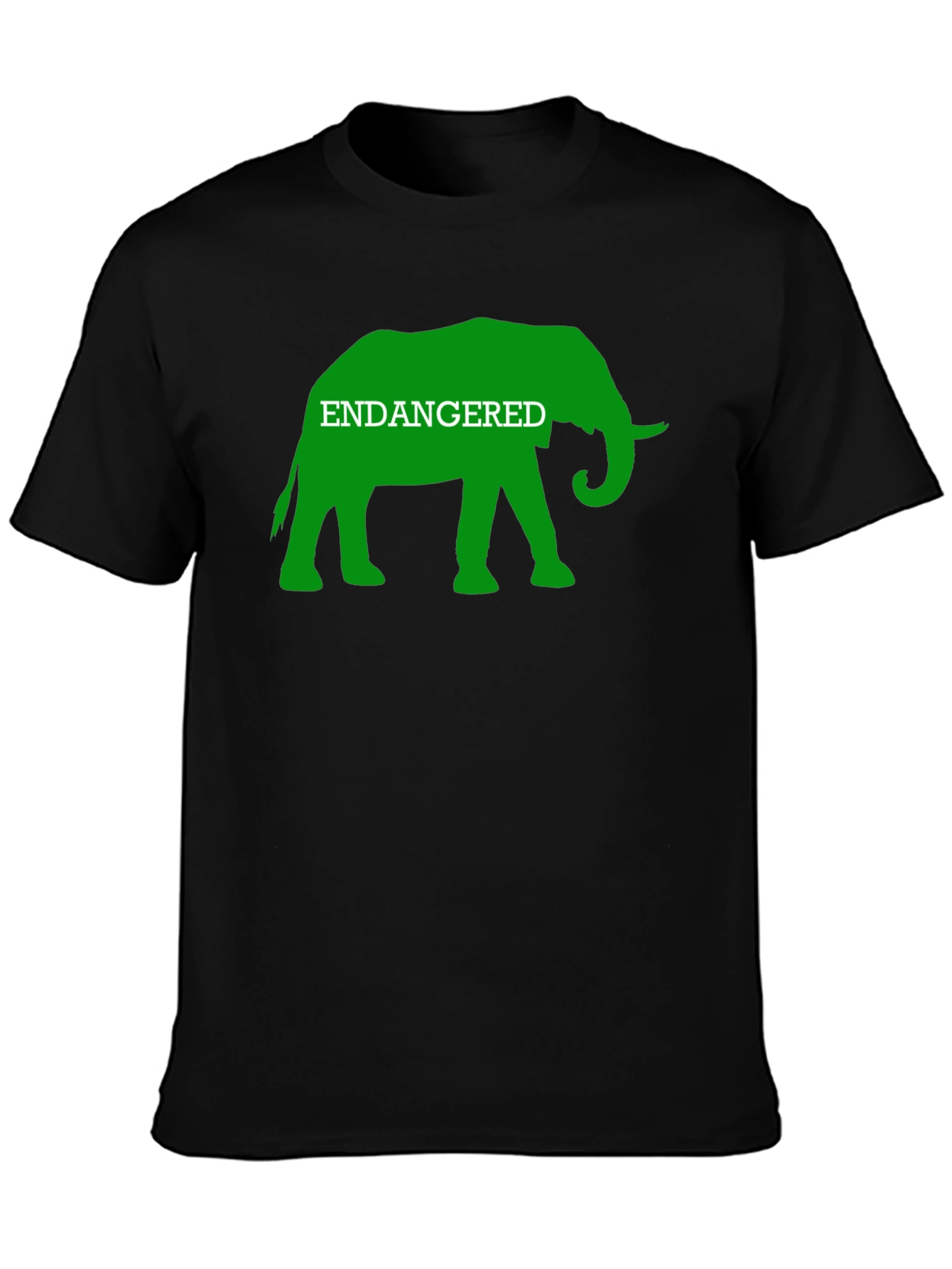 Endangered Elephant Graphic Tee - Black