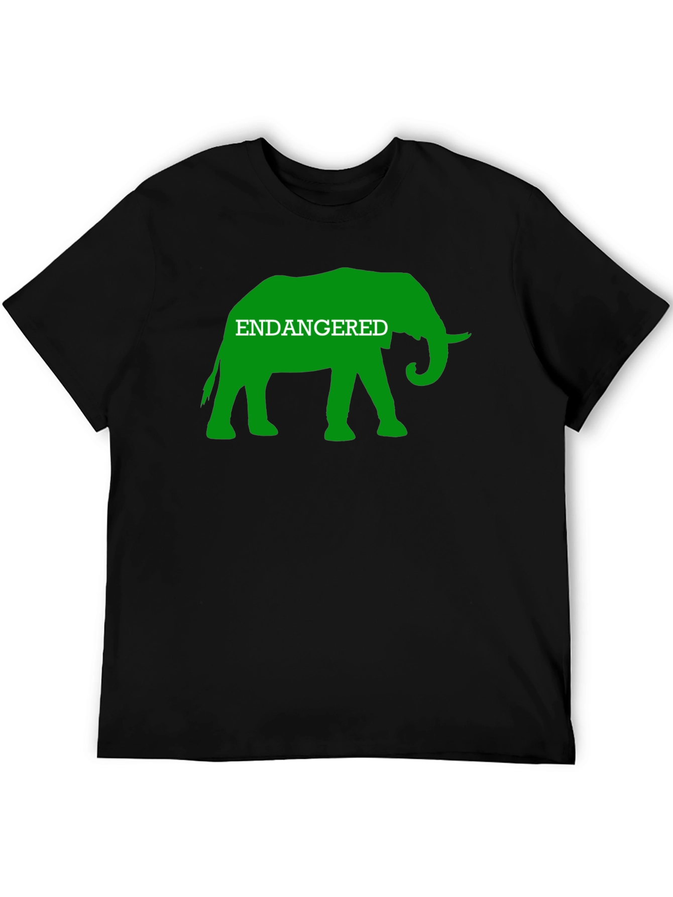 Endangered Elephant Graphic Tee - Black