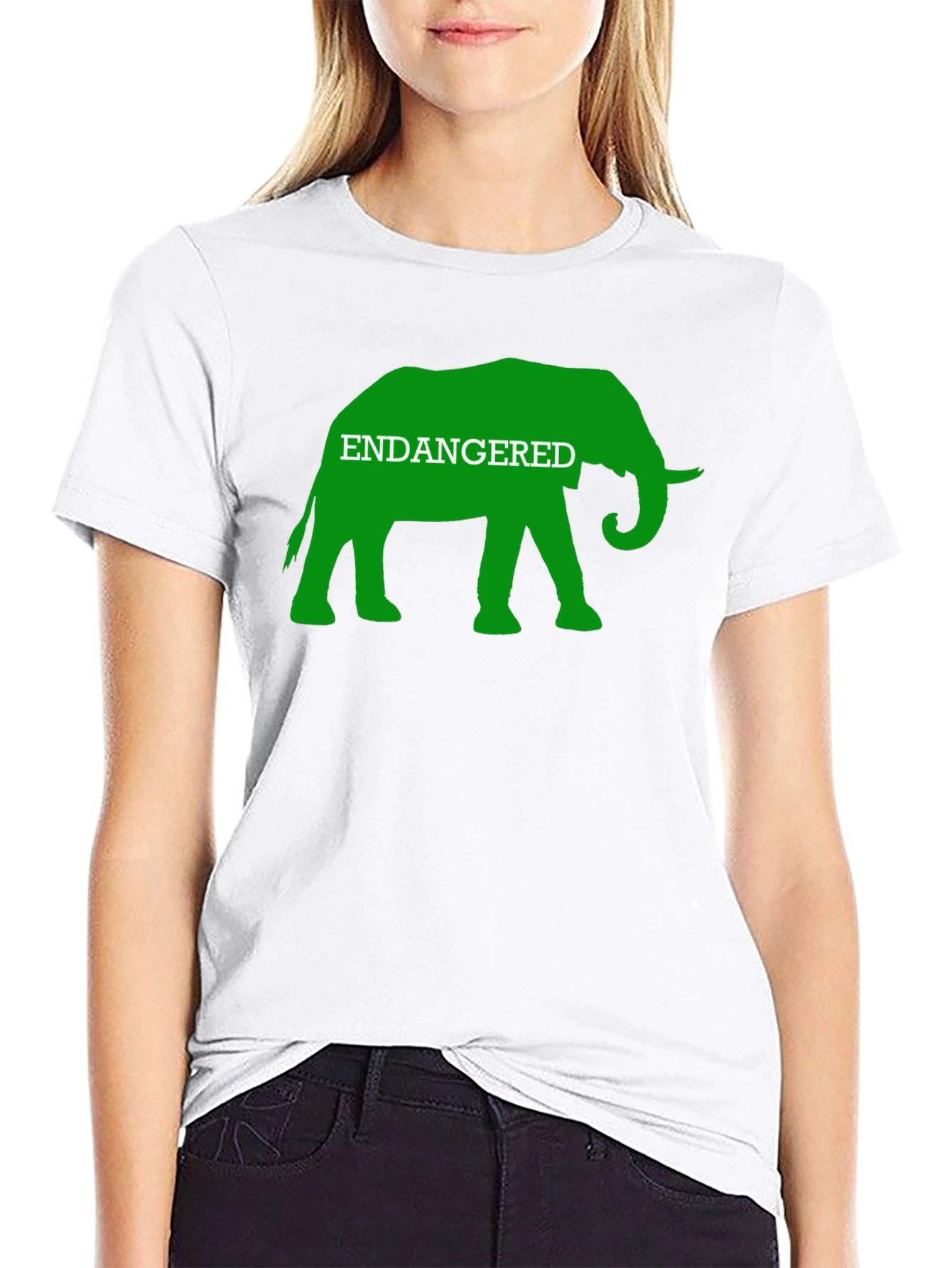 Endangered Elephant Graphic Tee - Black