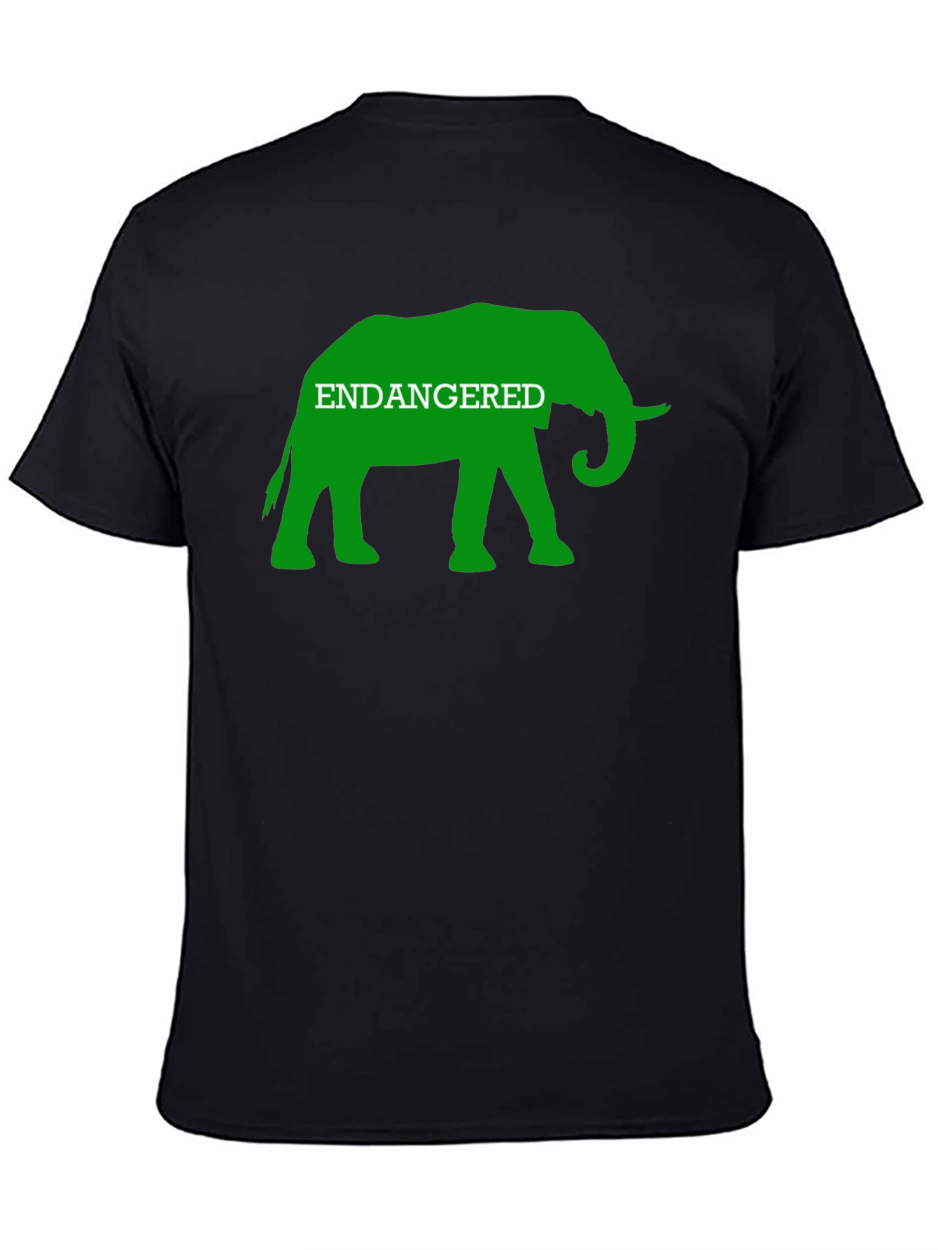 Endangered Elephant Graphic Tee - Black