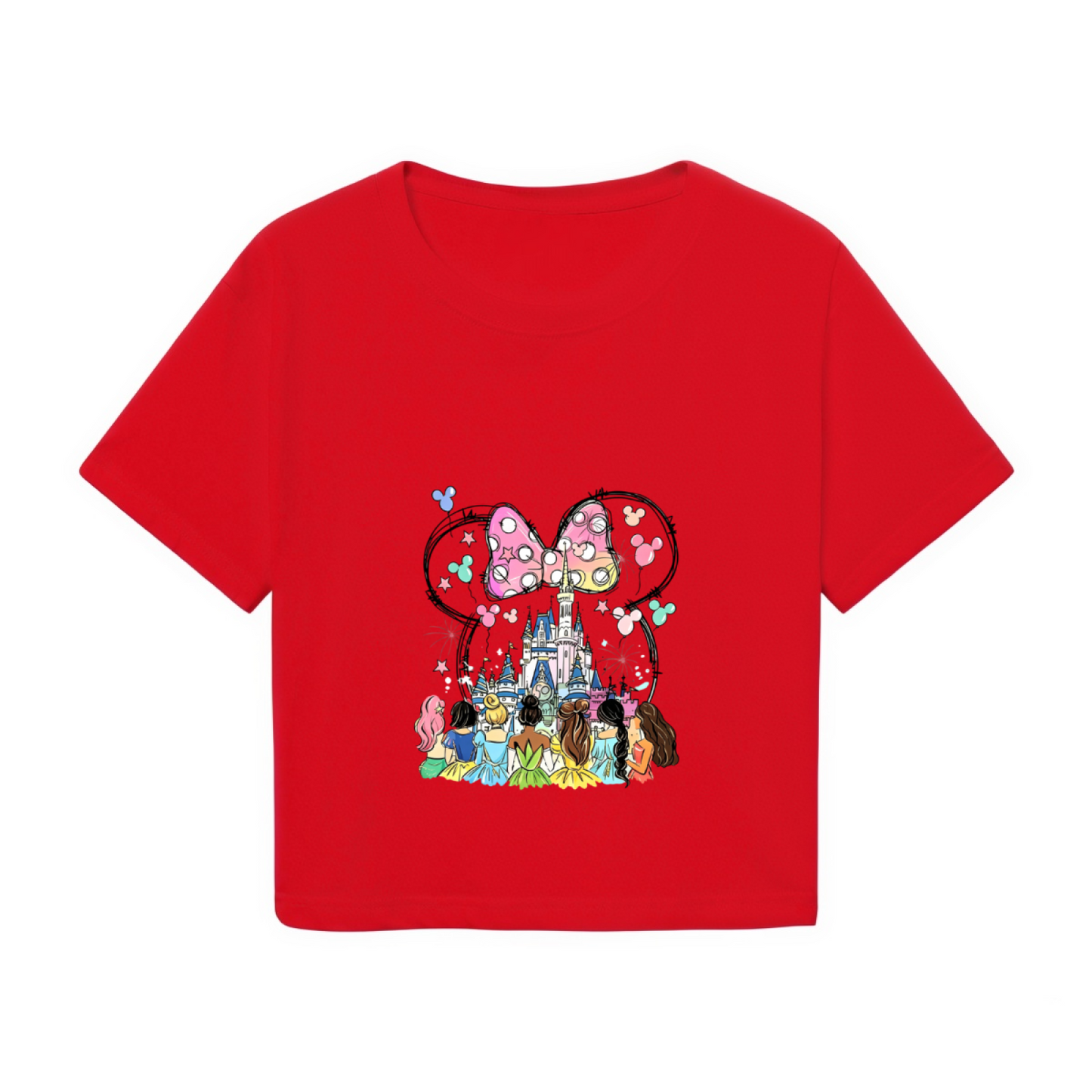 Magical Disney Princess Castle Graphic Y2K Crop Tee