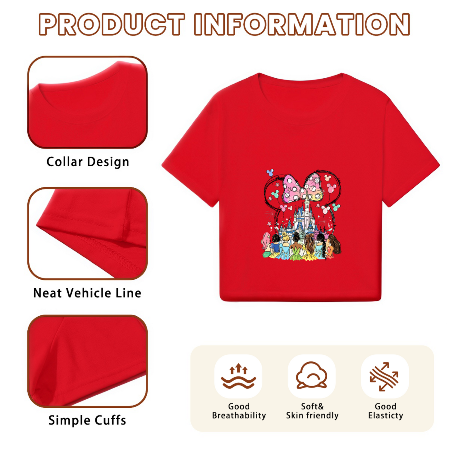 Magical Disney Princess Castle Graphic Y2K Crop Tee