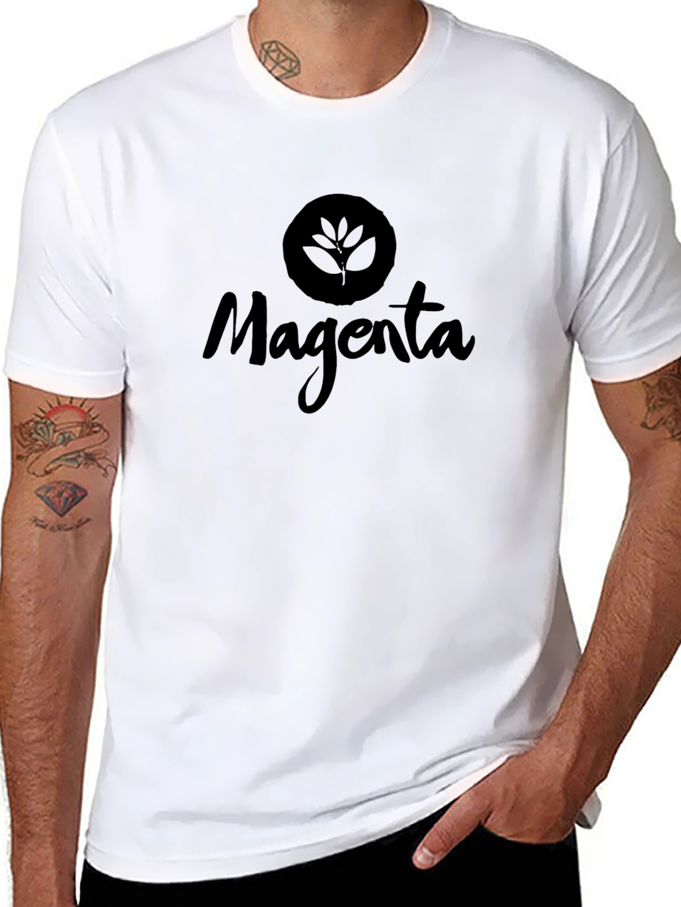 Magenta Logo Black T-Shirt