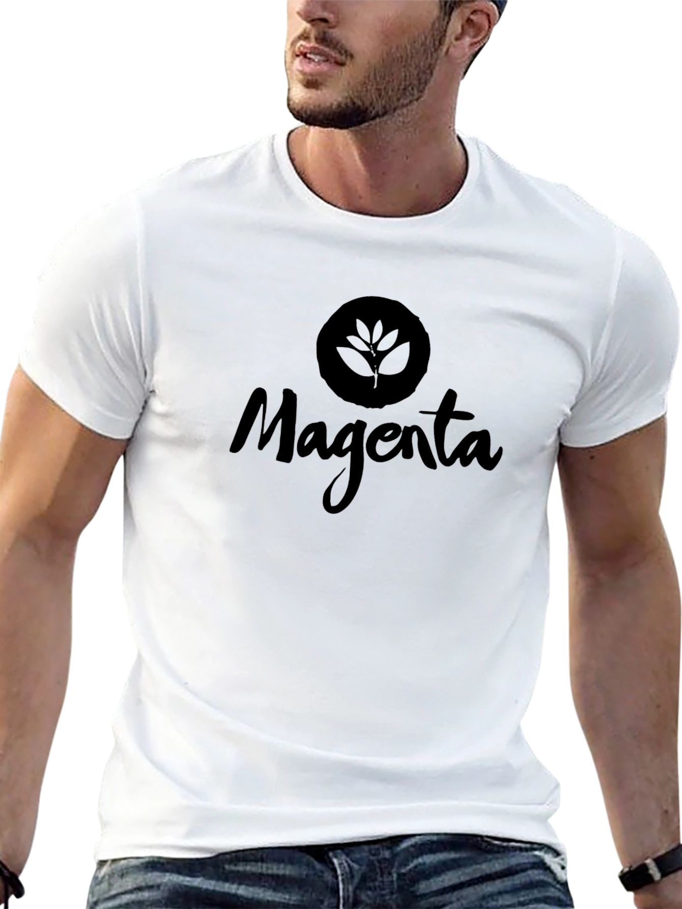 Magenta Logo Black T-Shirt
