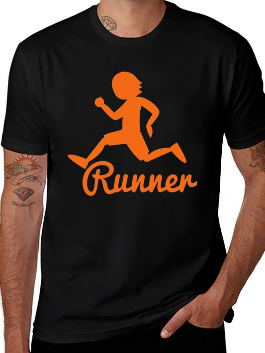 Runner Graphic Tee - Black Cotton Blend