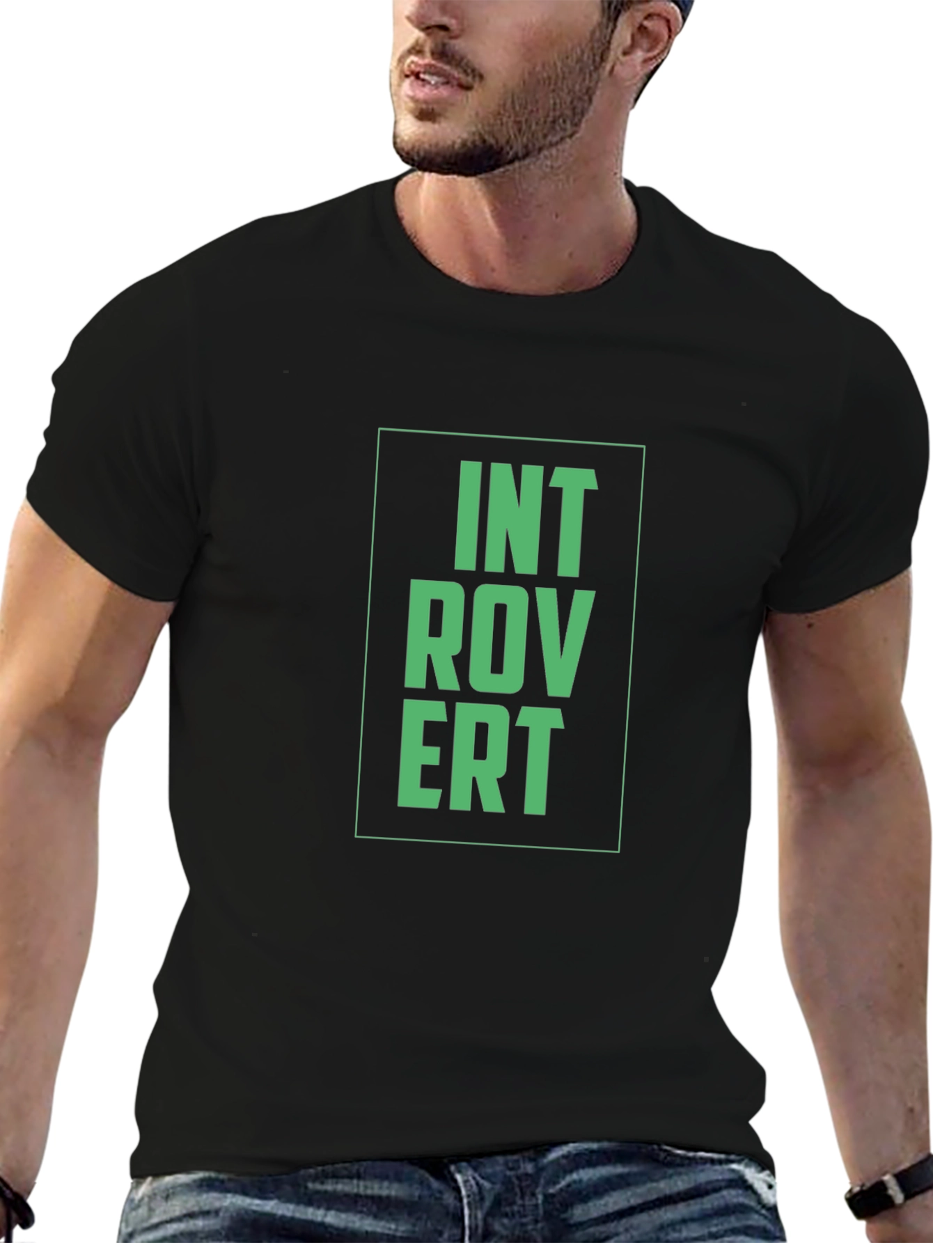 Introvert Graphic Tee - Black Comfort Fit T-Shirt