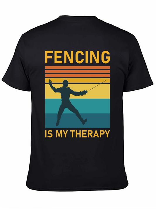 Fencing is My Therapy T-Shirt - Vintage Fencing Design