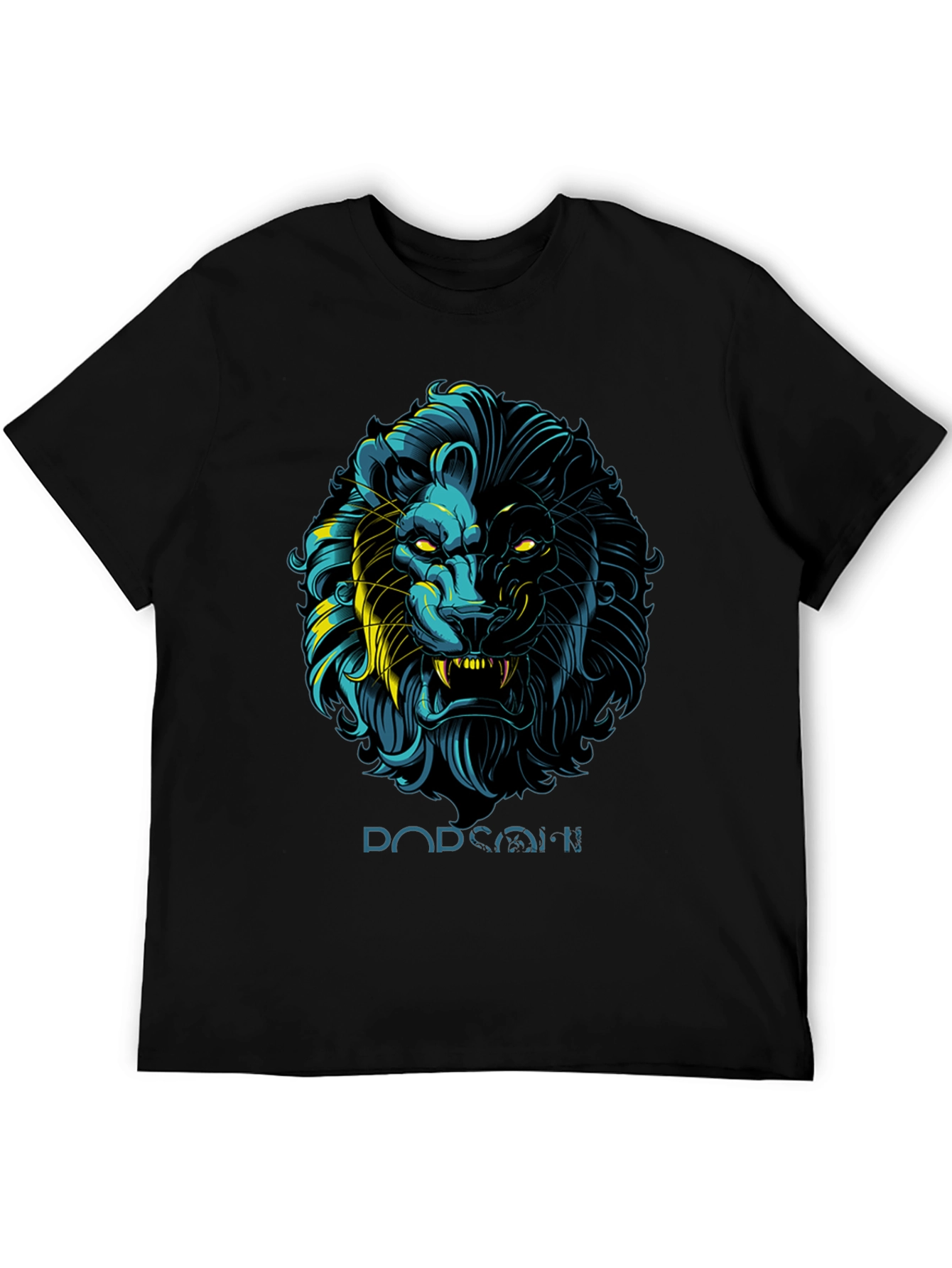 Lion Graphic Print Black T-Shirt - Stylish Mens Apparel