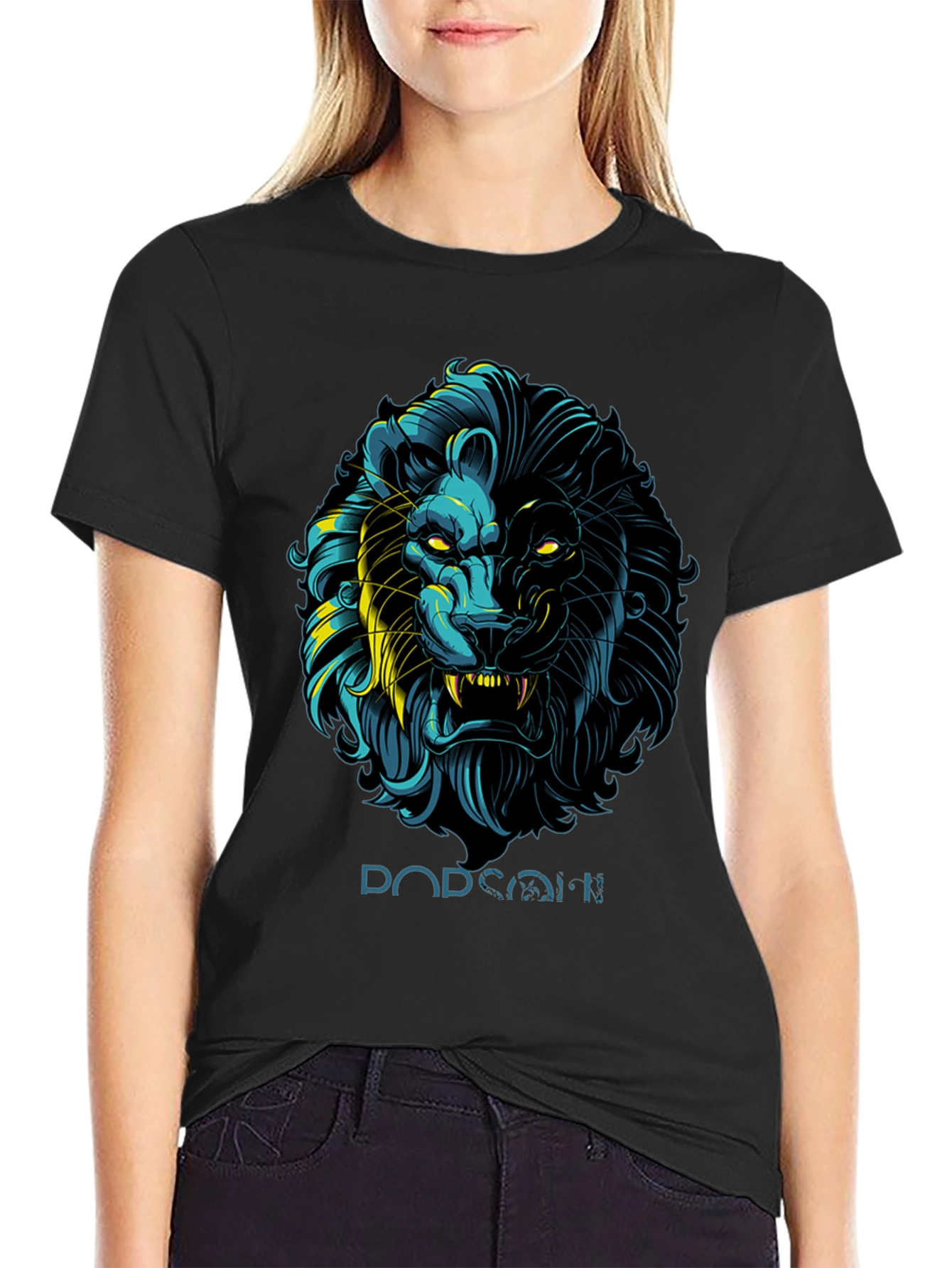 Lion Graphic Print Black T-Shirt - Stylish Mens Apparel