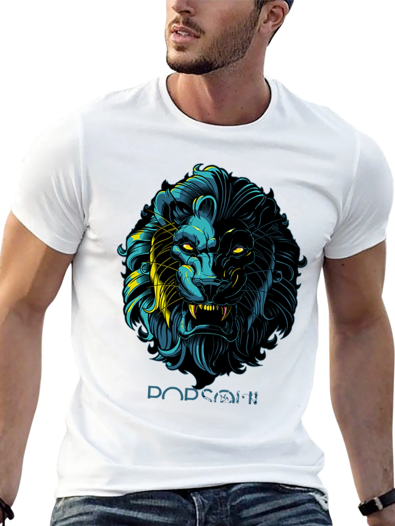 Lion Graphic Print Black T-Shirt - Stylish Mens Apparel
