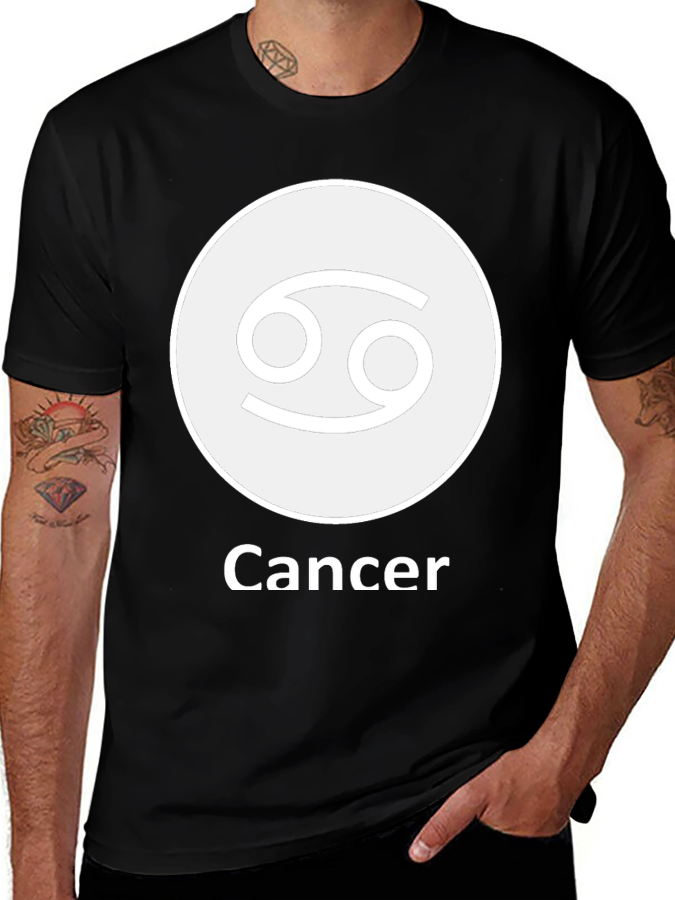 Cancer Zodiac Sign T-Shirt - Black