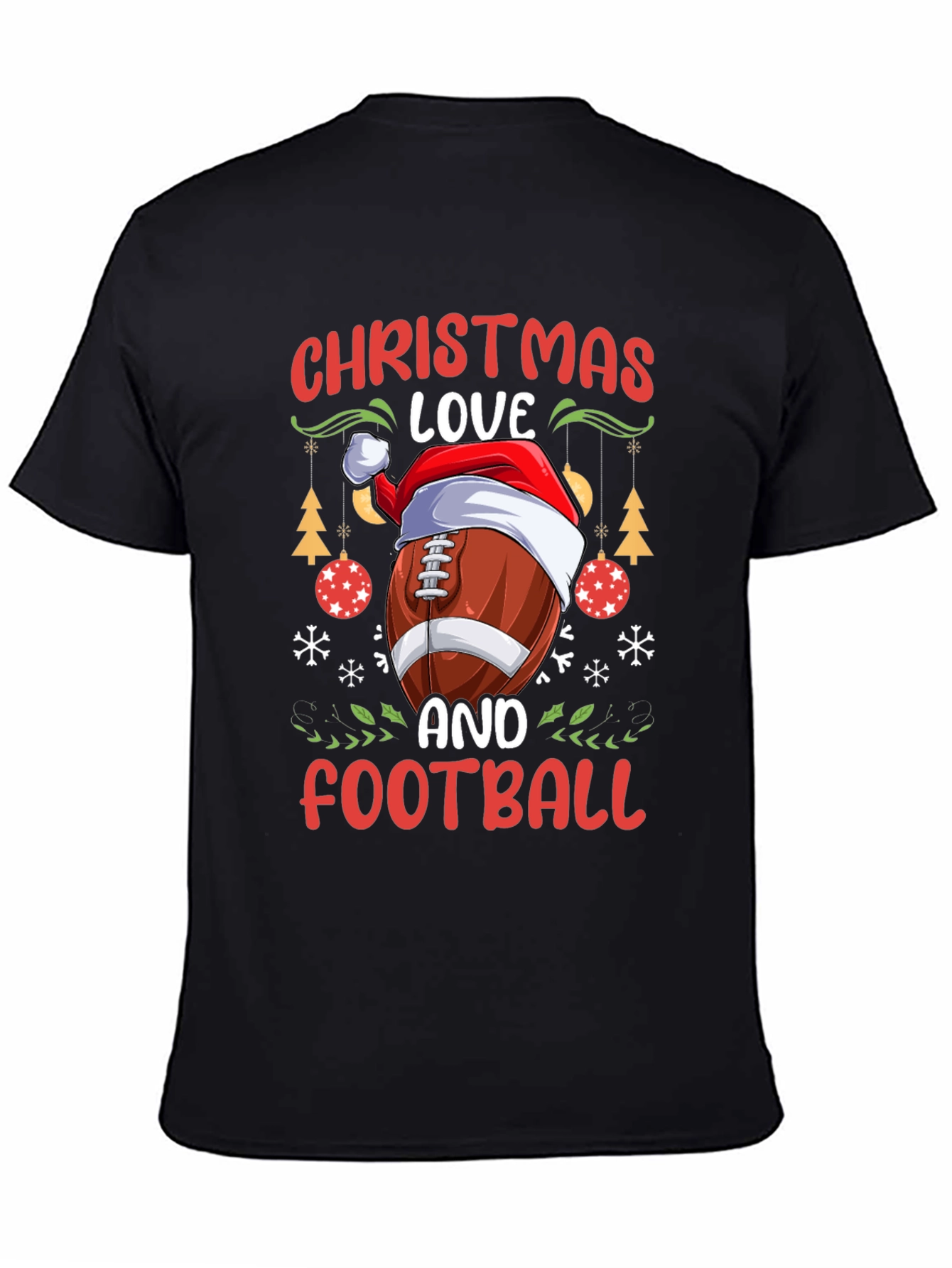 Christmas Love Football Graphic T-Shirt