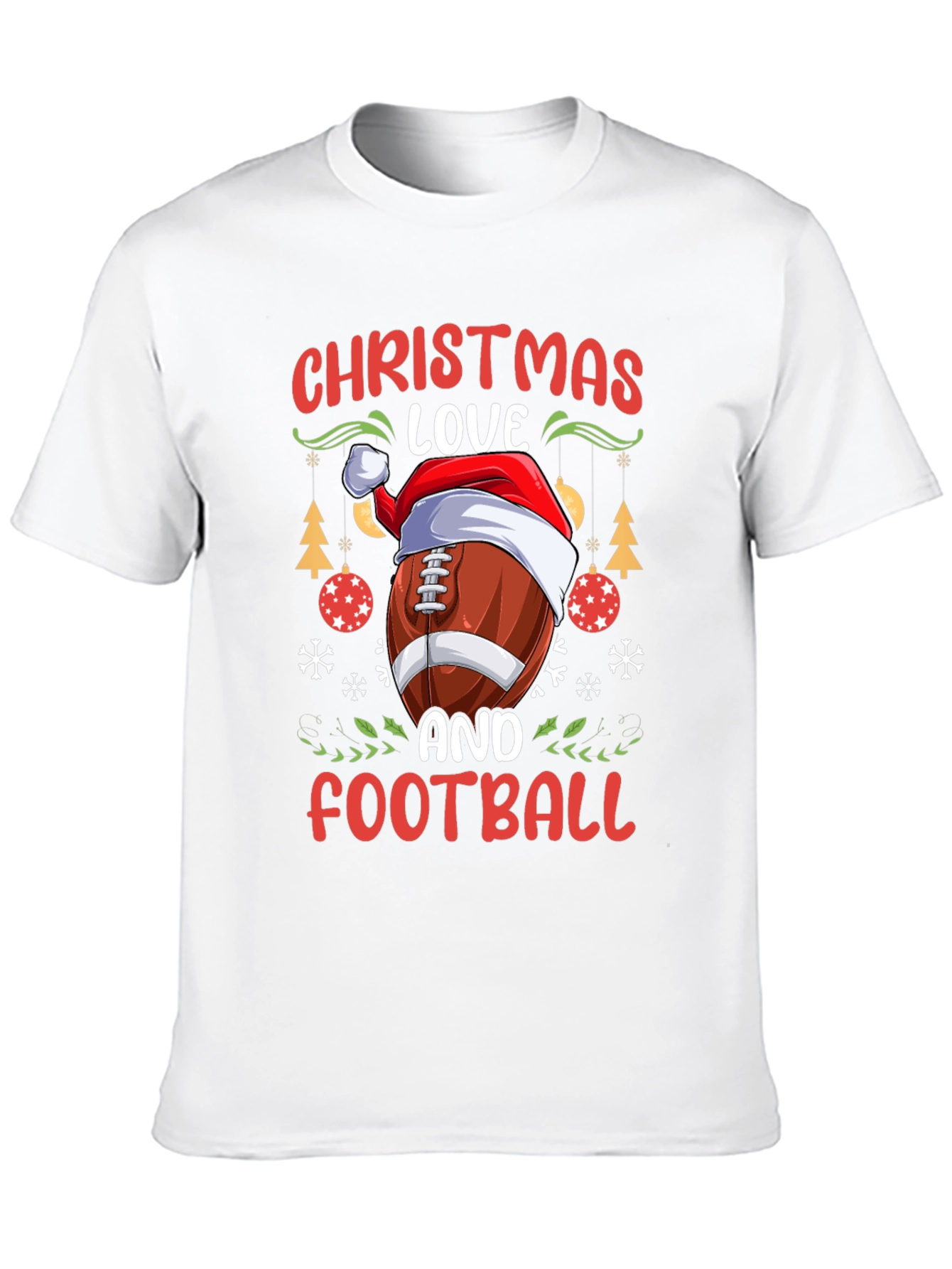 Christmas Love Football Graphic T-Shirt