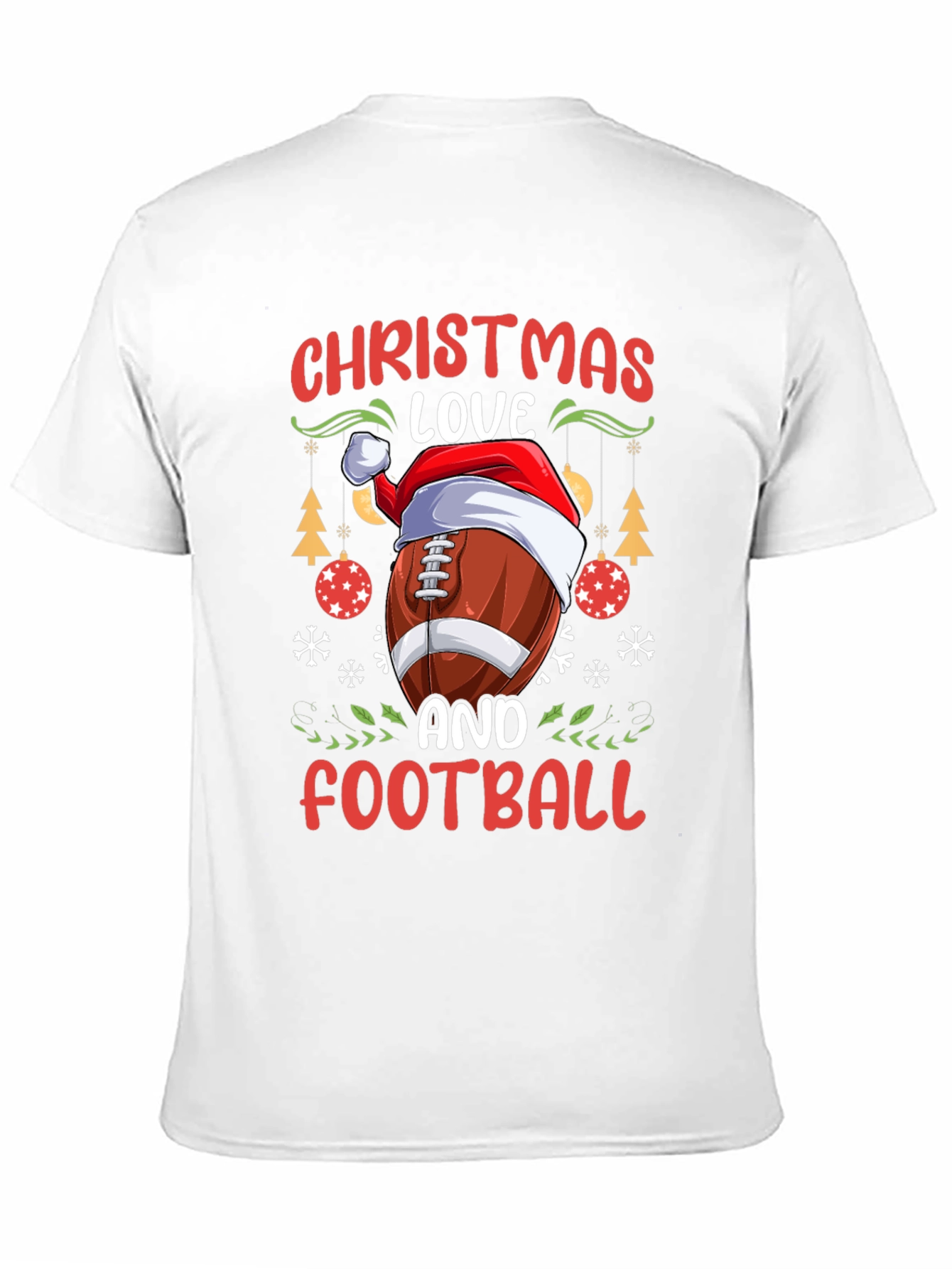 Christmas Love Football Graphic T-Shirt
