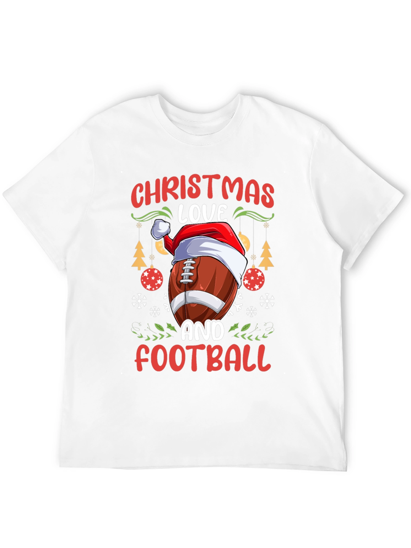 Christmas Love Football Graphic T-Shirt