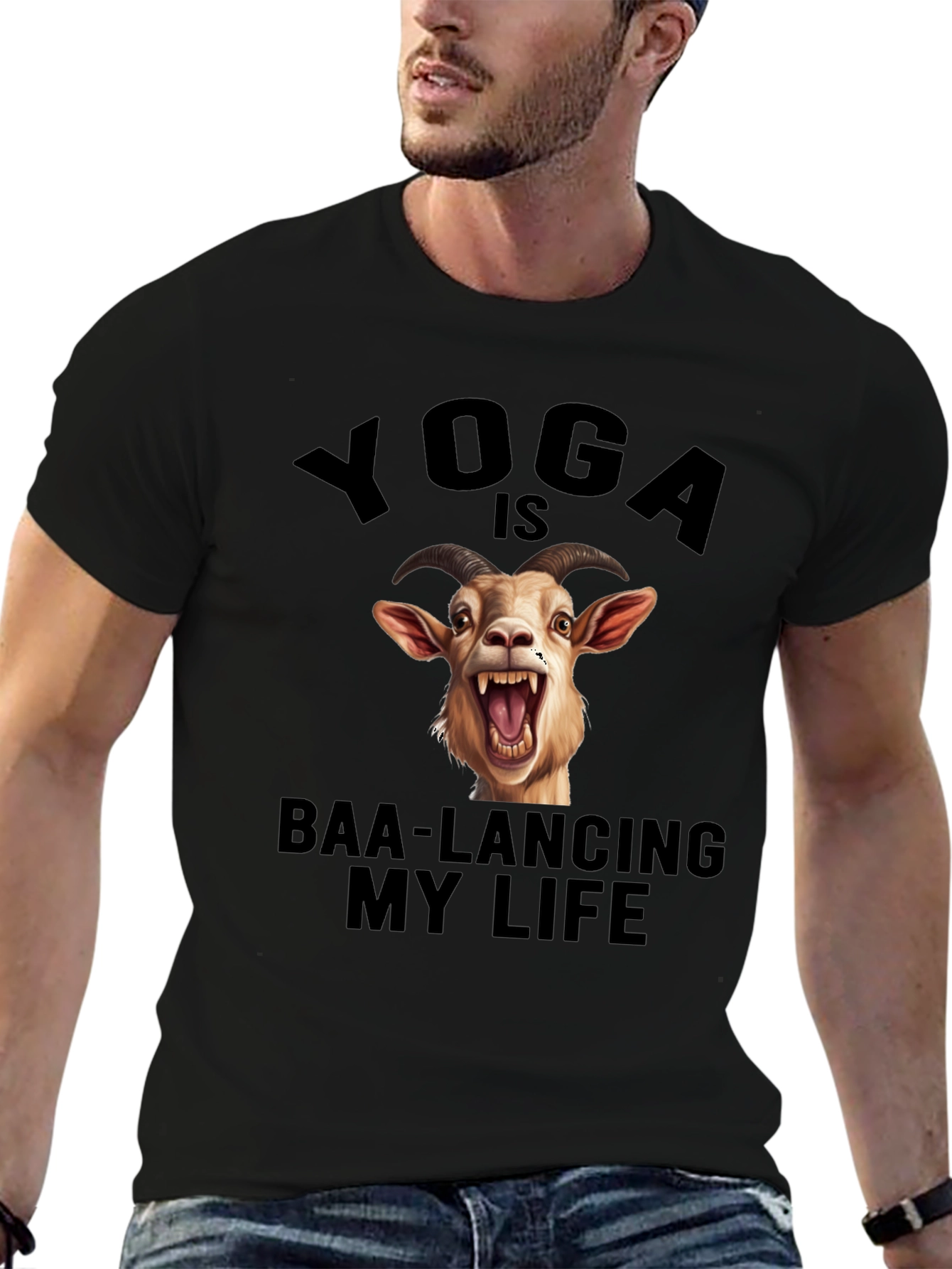 Yoga Goat T-Shirt - Baa-lancing My Life Graphic Tee