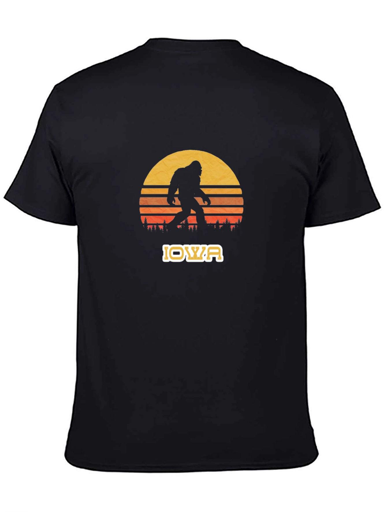 Iowa Bigfoot Sunset Graphic Tee - Black