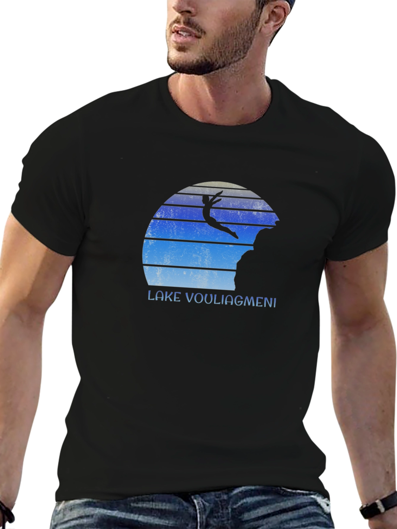 Lake Vouliagmeni Diver Black T-Shirt