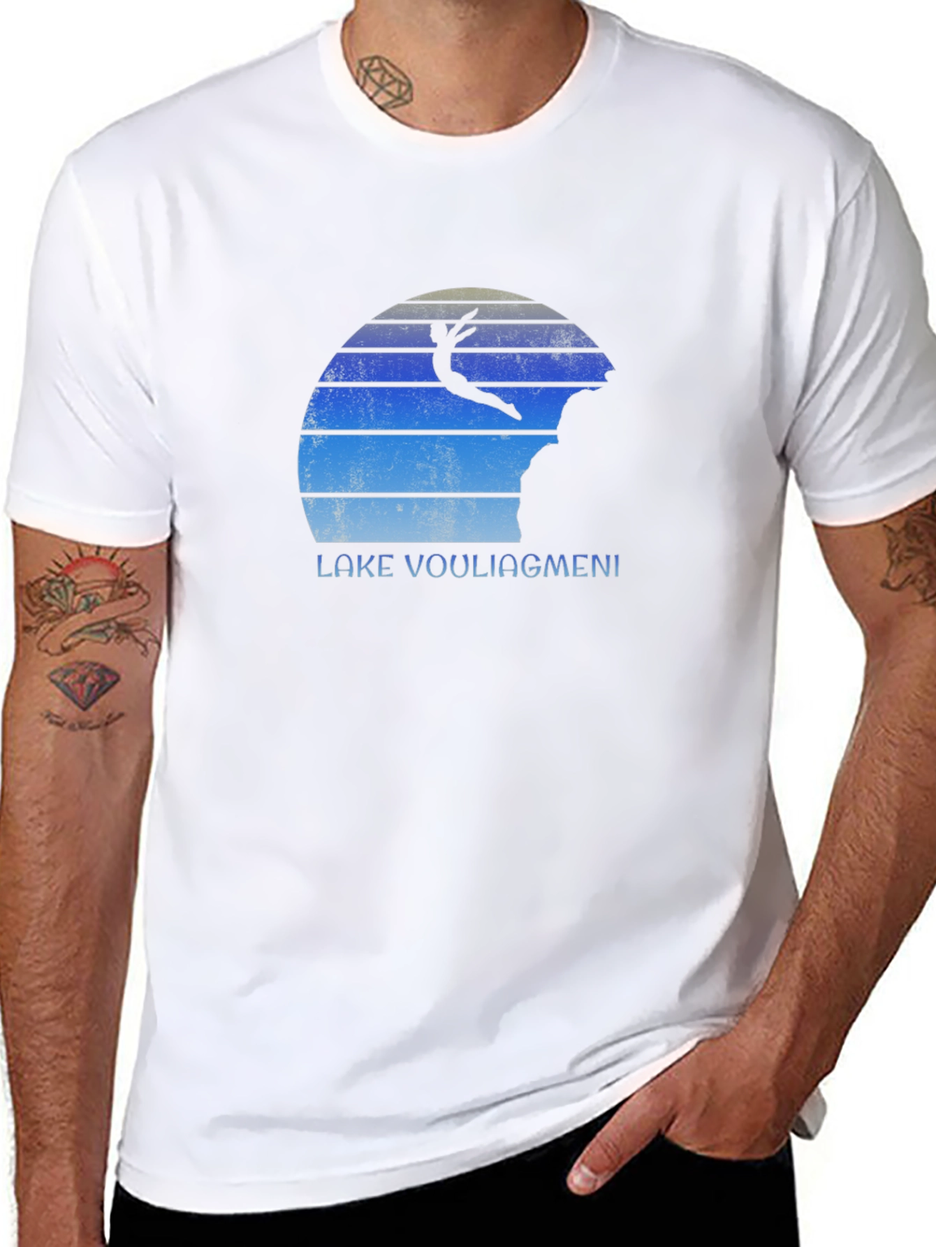 Lake Vouliagmeni Diver Black T-Shirt