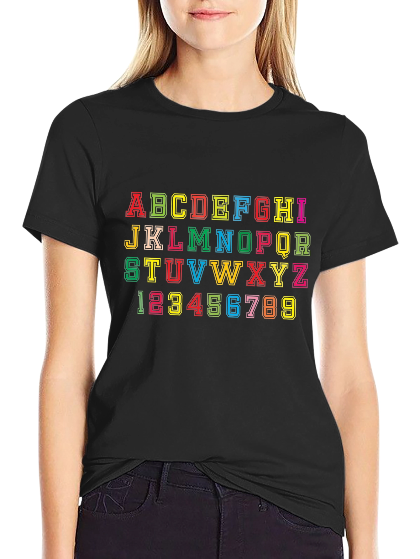 Alphabet & Numbers Graphic Tee - Fun Design!