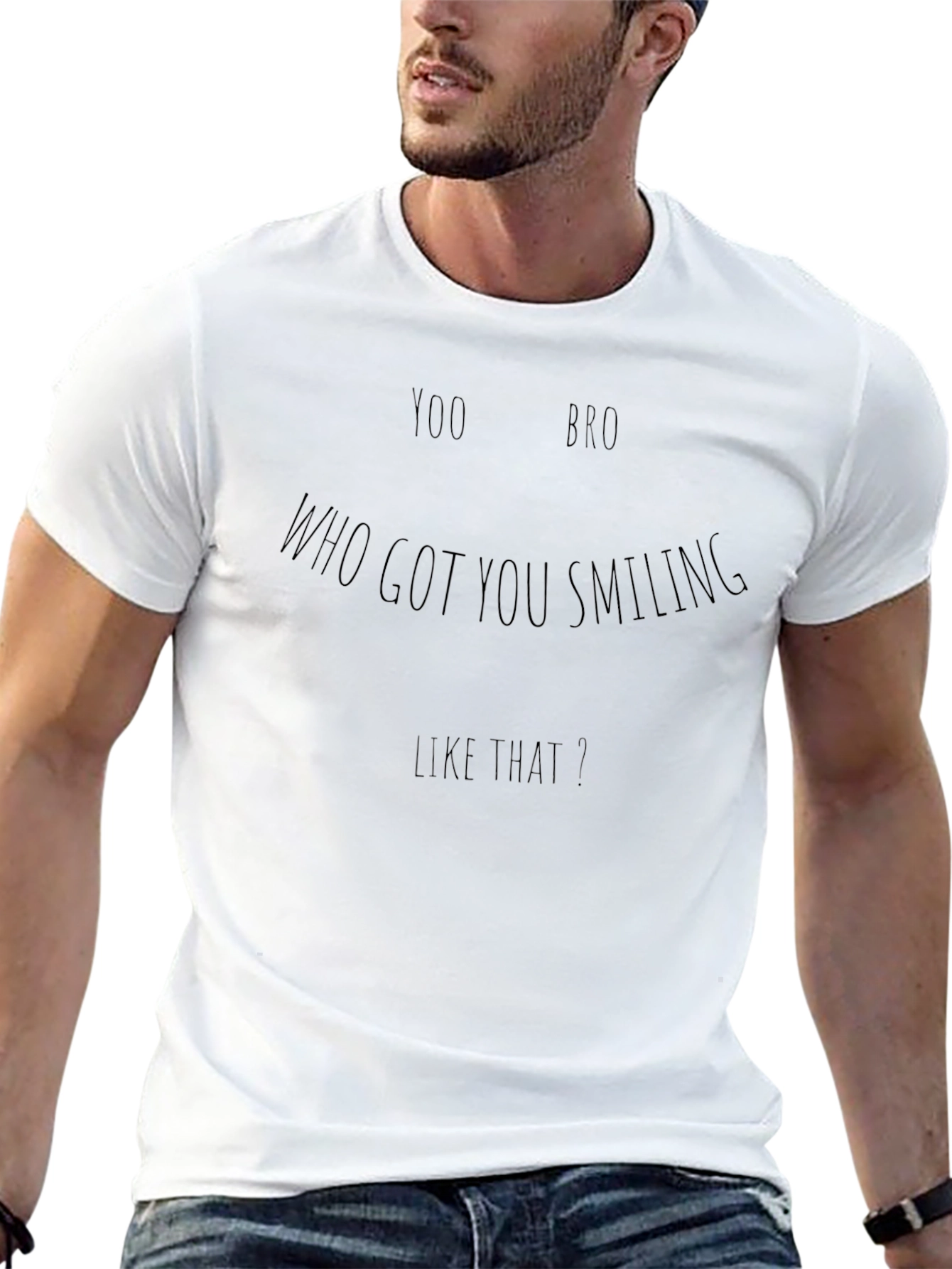 Yoo Bro Smiling Black Graphic Tee