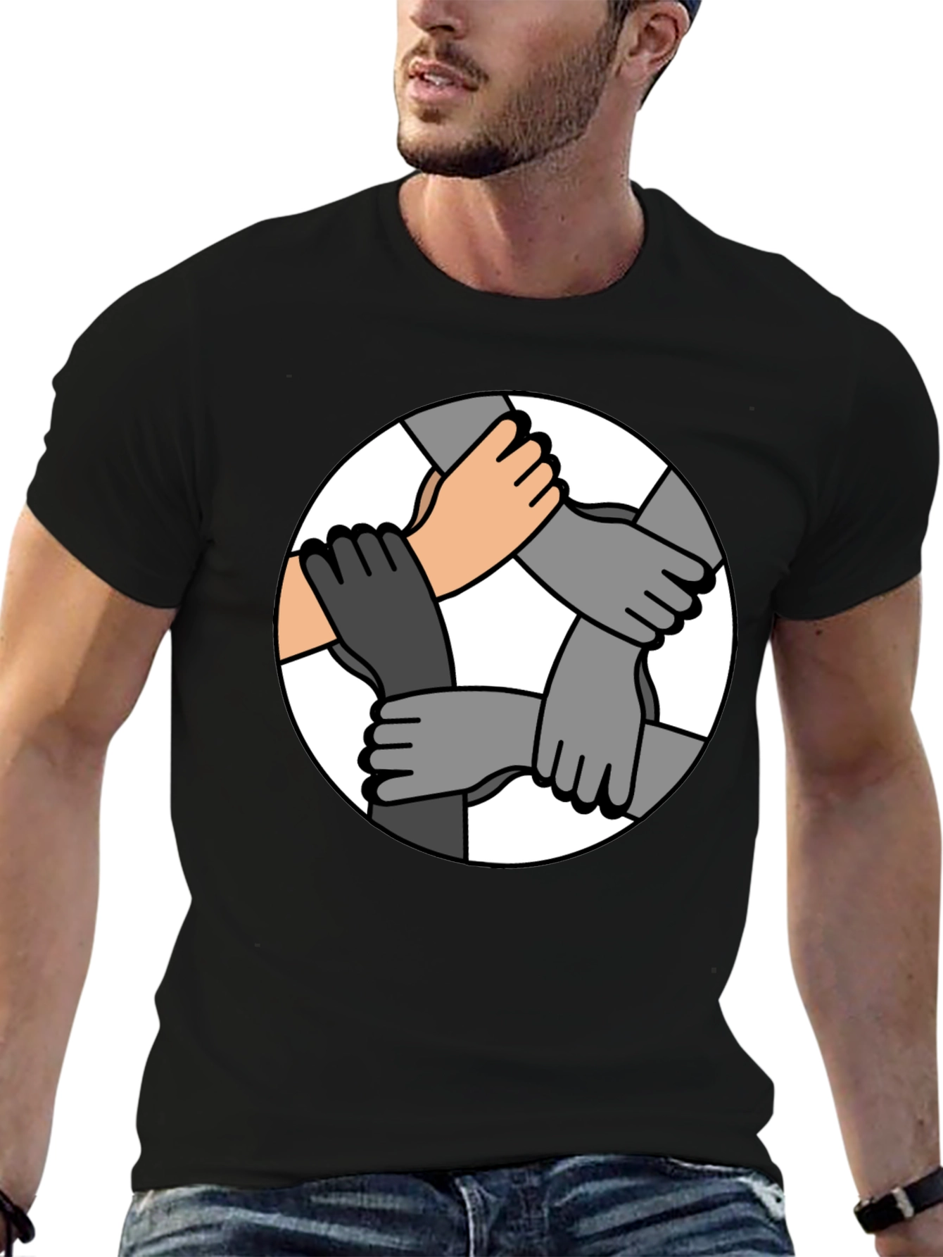 Unity Hands Graphic T-Shirt - Symbol of Togetherness