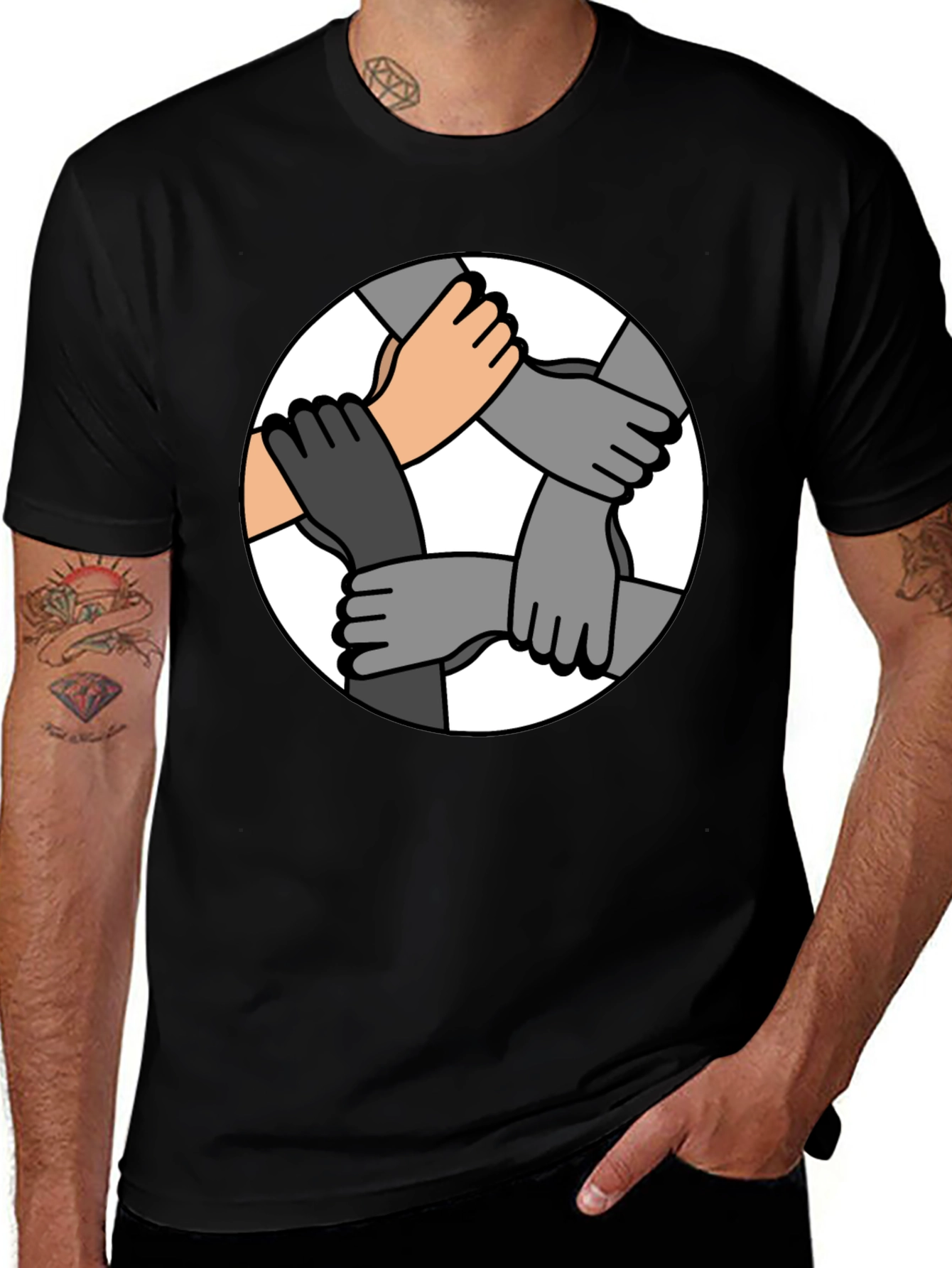 Unity Hands Graphic T-Shirt - Symbol of Togetherness