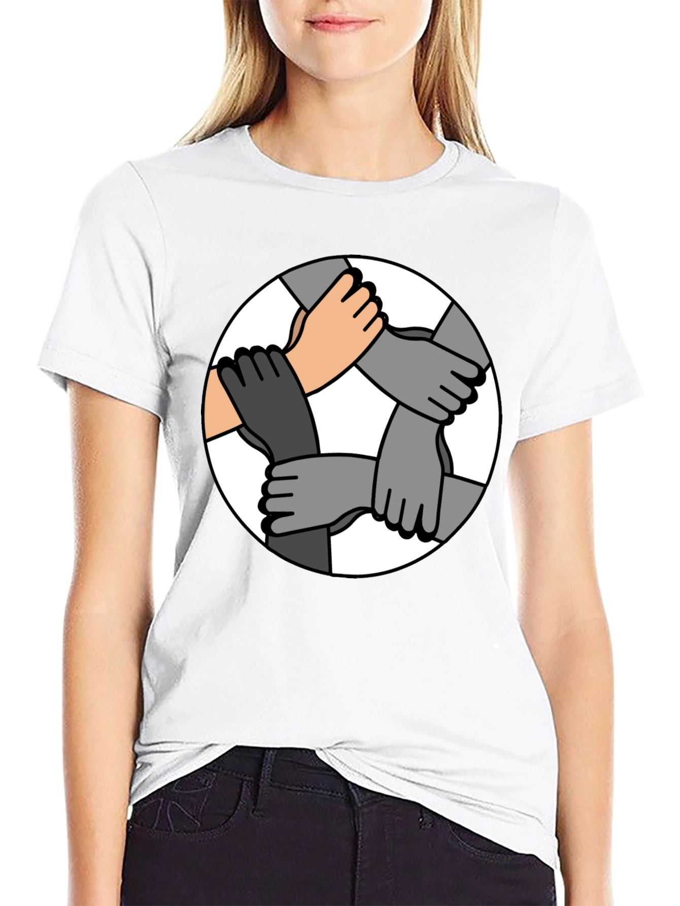 Unity Hands Graphic T-Shirt - Symbol of Togetherness