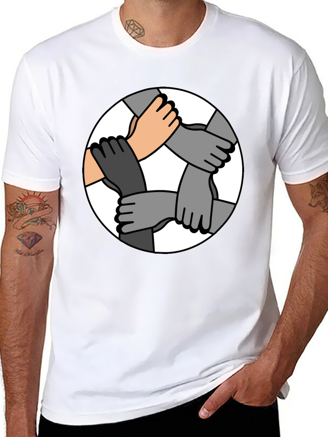 Unity Hands Graphic T-Shirt - Symbol of Togetherness