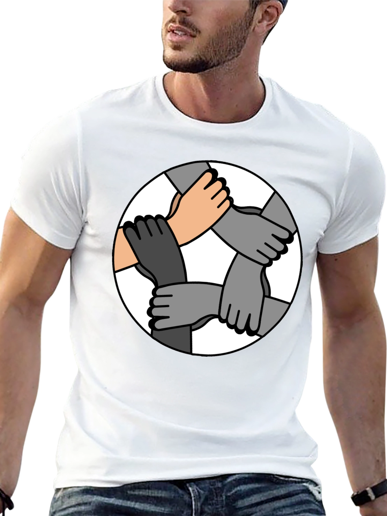 Unity Hands Graphic T-Shirt - Symbol of Togetherness