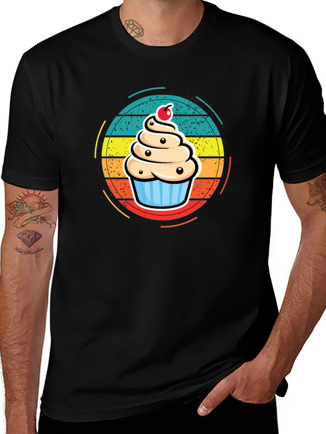 Cupcake T-Shirt - Retro Dessert Graphic Tee