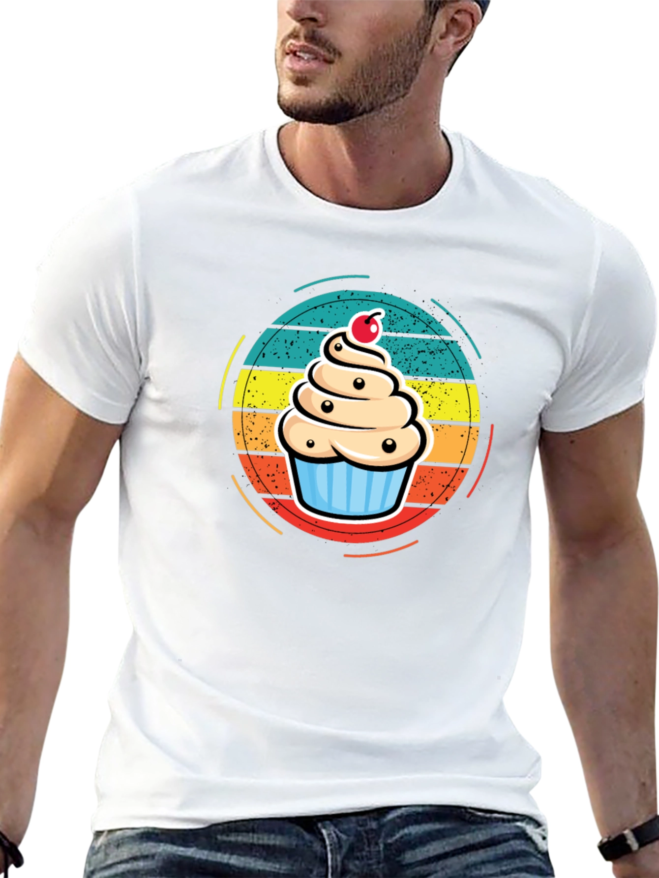 Cupcake T-Shirt - Retro Dessert Graphic Tee