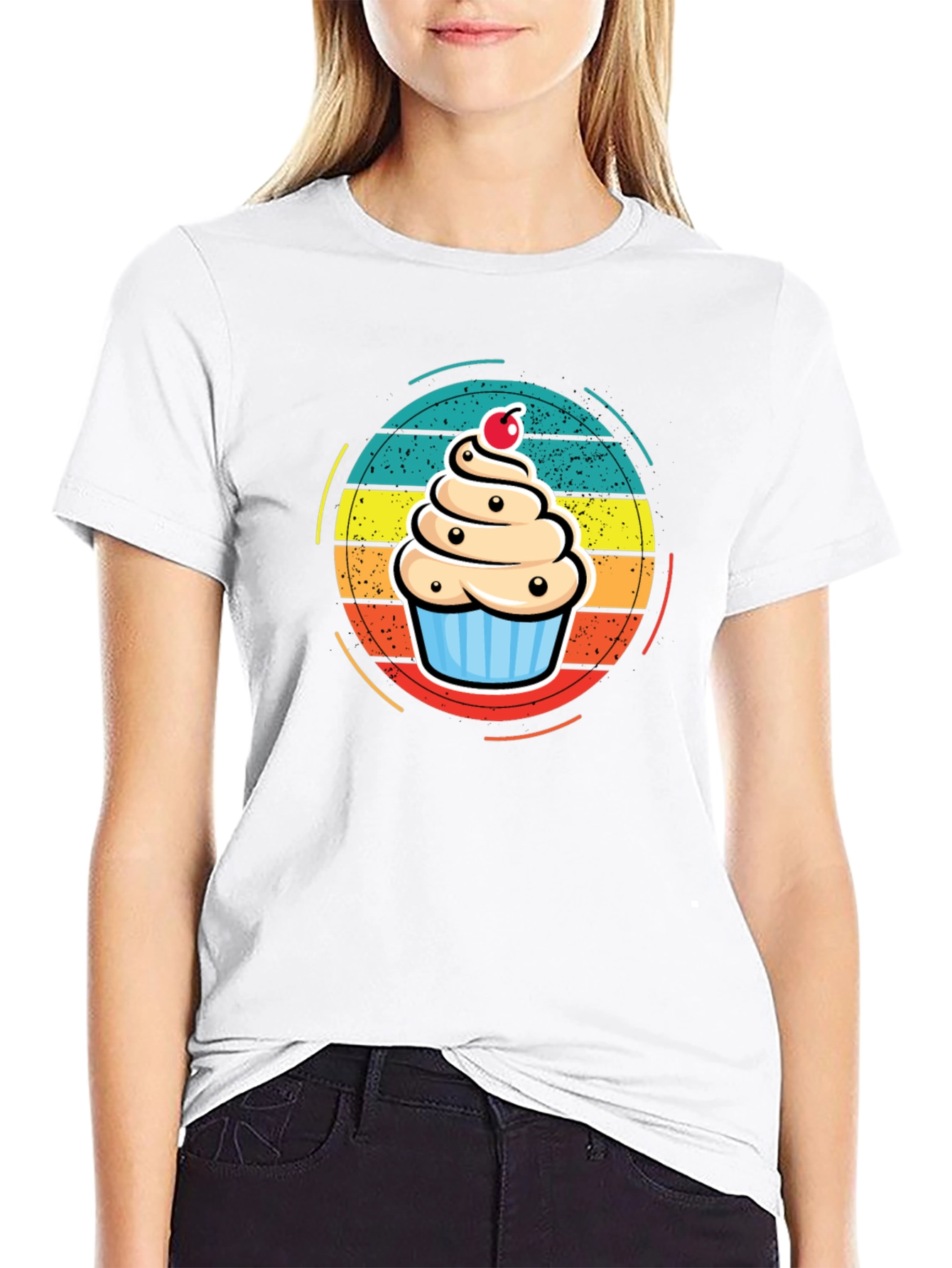 Cupcake T-Shirt - Retro Dessert Graphic Tee