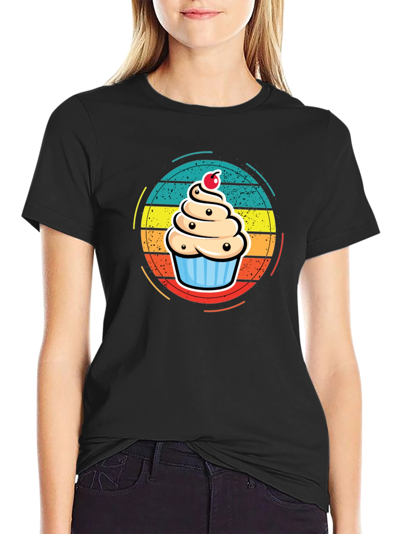 Cupcake T-Shirt - Retro Dessert Graphic Tee