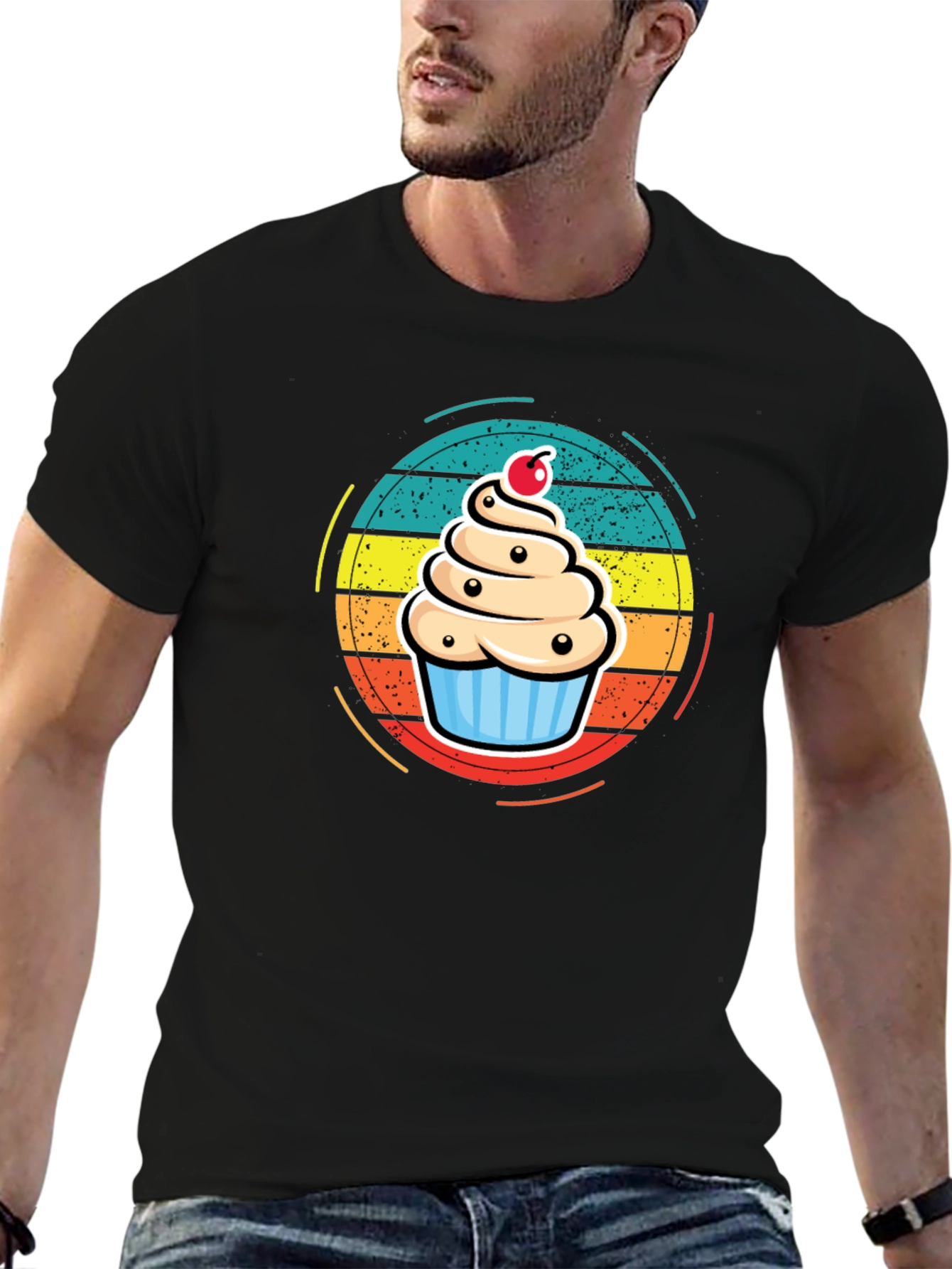 Cupcake T-Shirt - Retro Dessert Graphic Tee