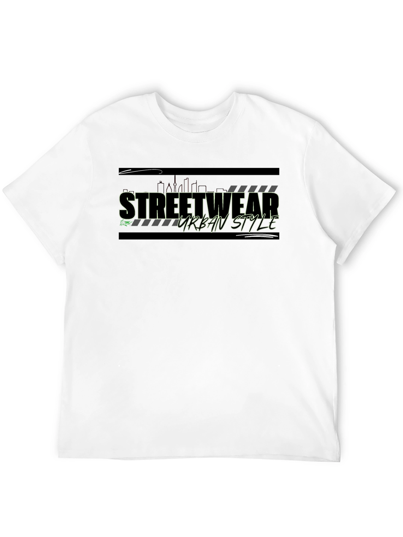 Streetwear Urban Style Graphic Tee - Black