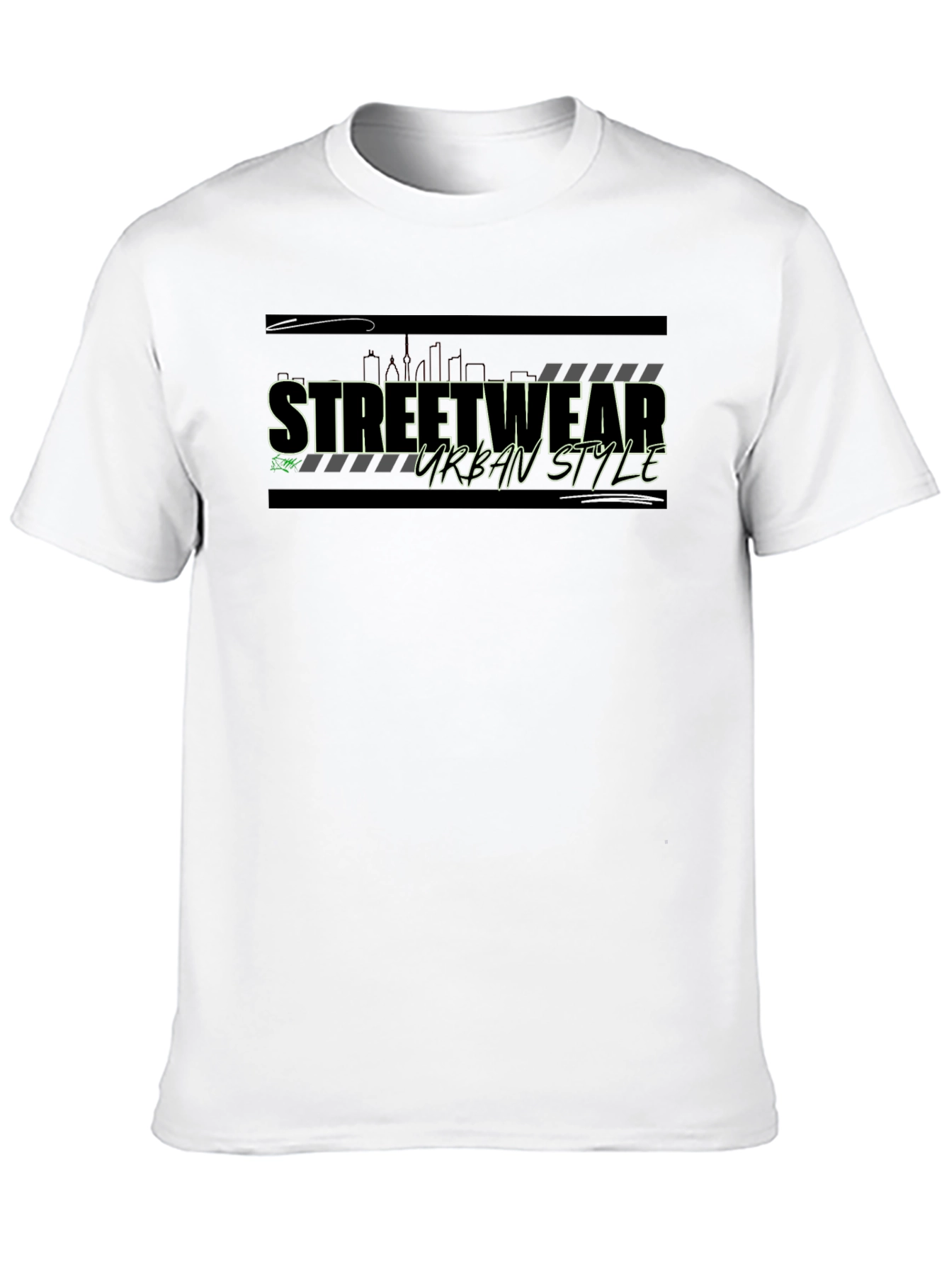 Streetwear Urban Style Graphic Tee - Black