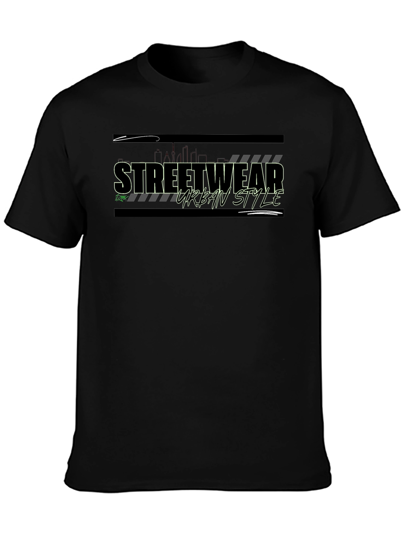 Streetwear Urban Style Graphic Tee - Black