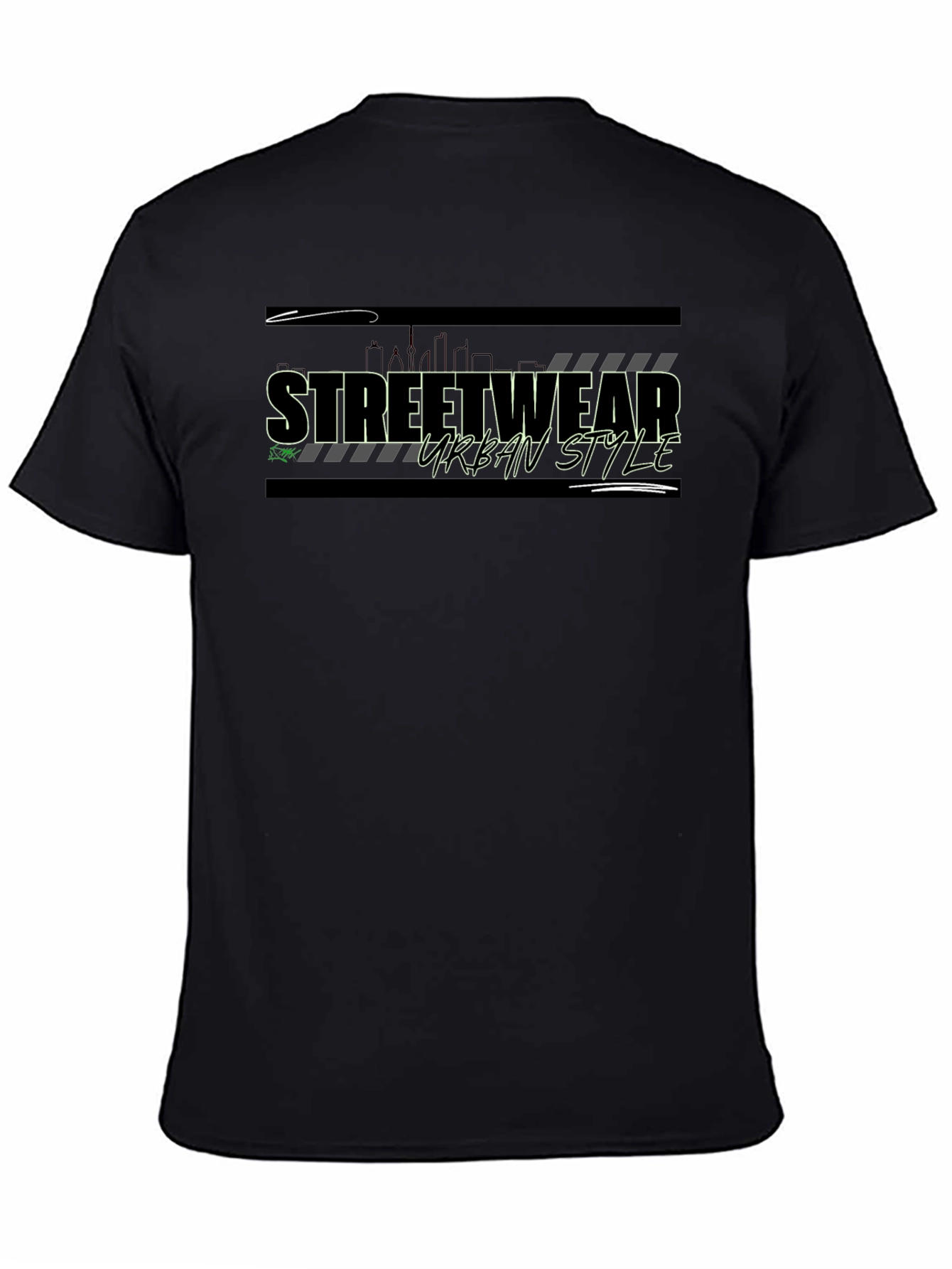Streetwear Urban Style Graphic Tee - Black