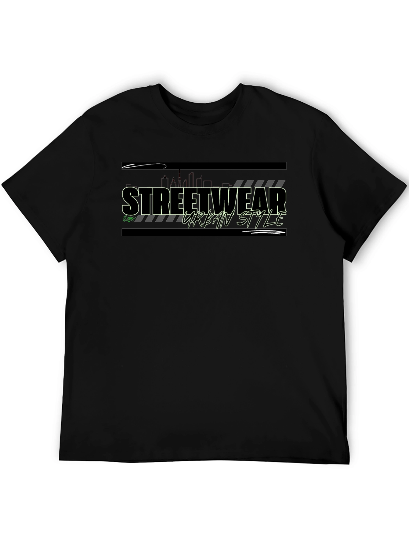 Streetwear Urban Style Graphic Tee - Black