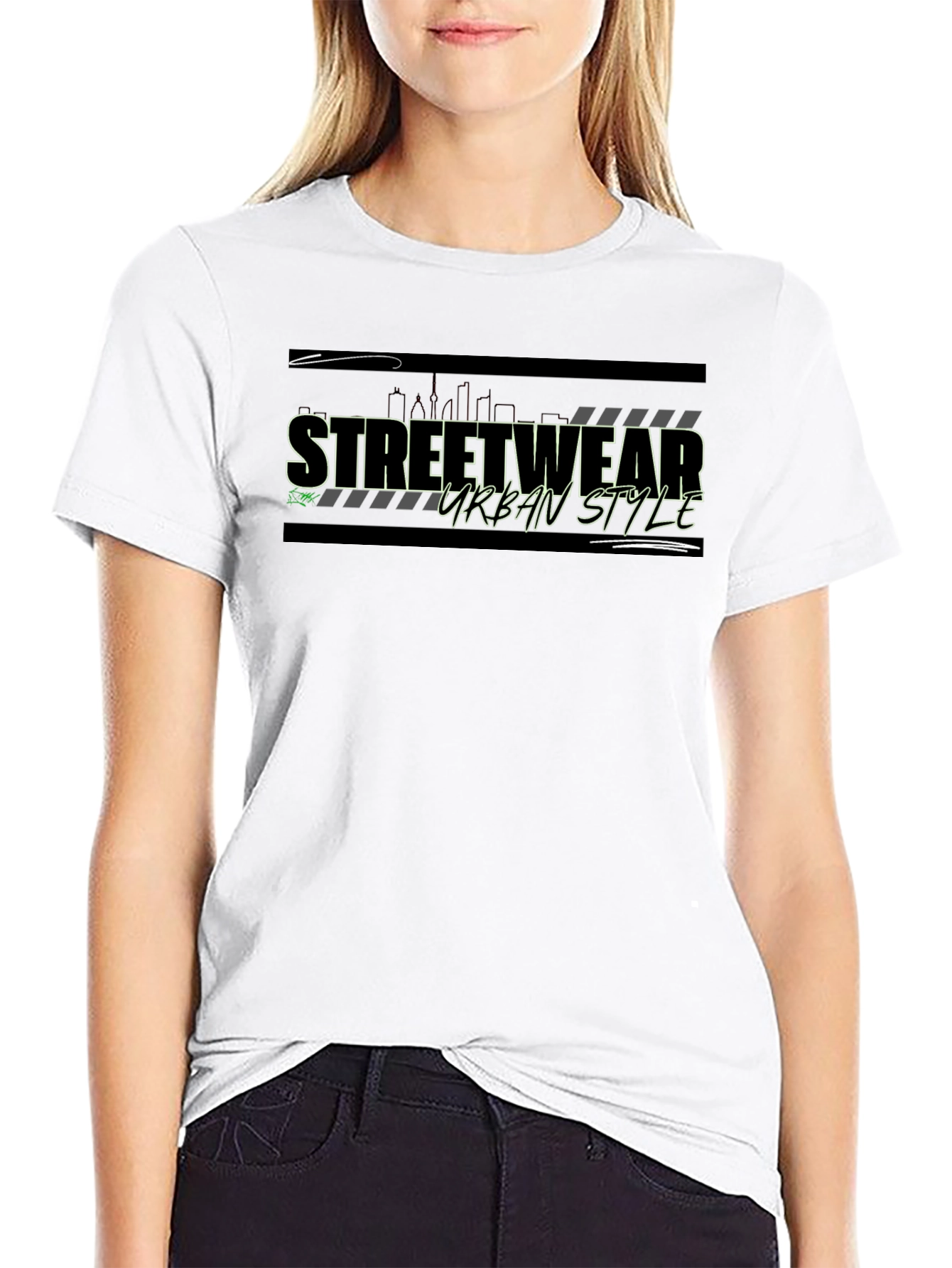 Streetwear Urban Style Graphic Tee - Black