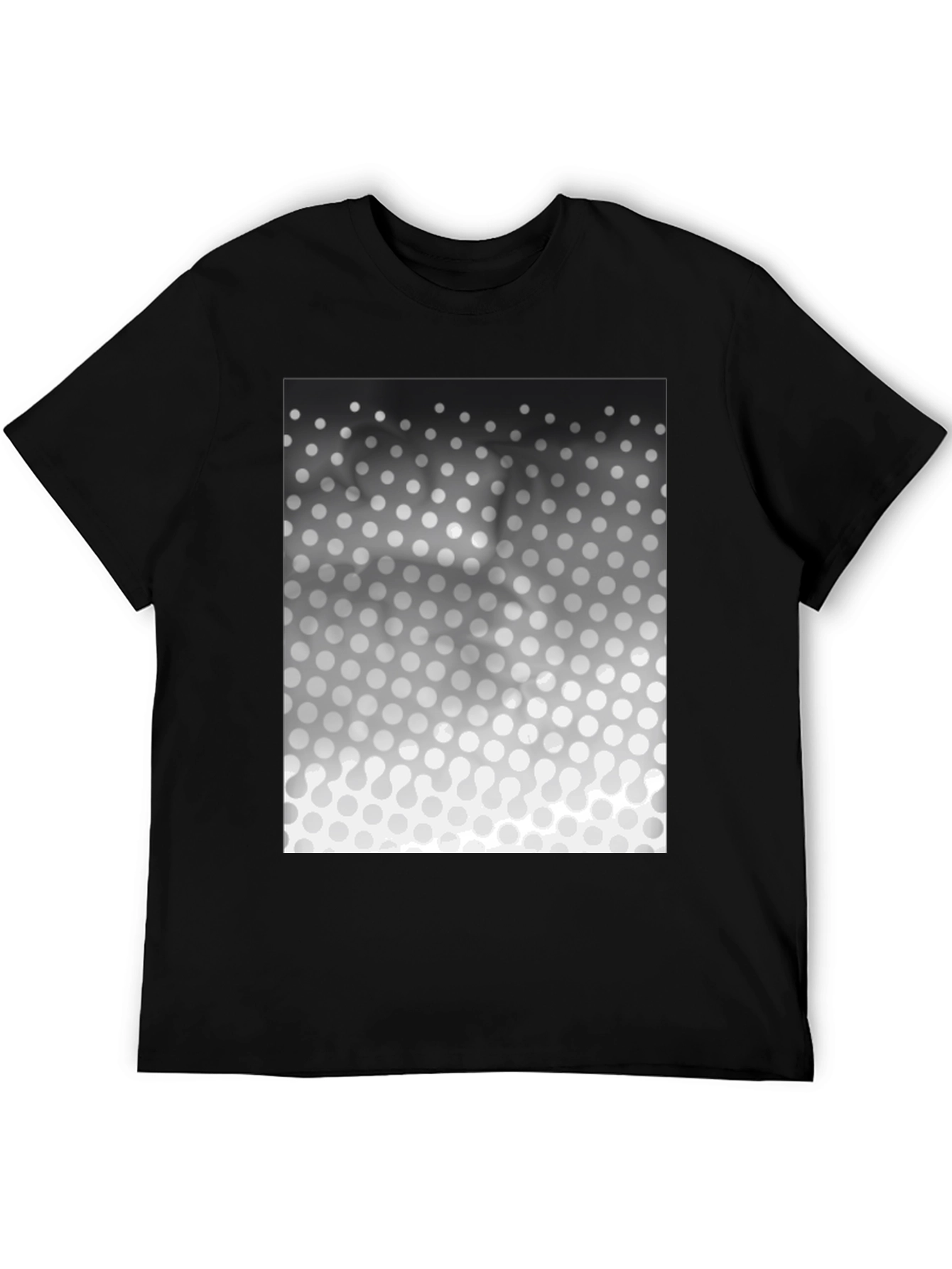 Modern Gradient Polka Dot Pattern Black T-Shirt