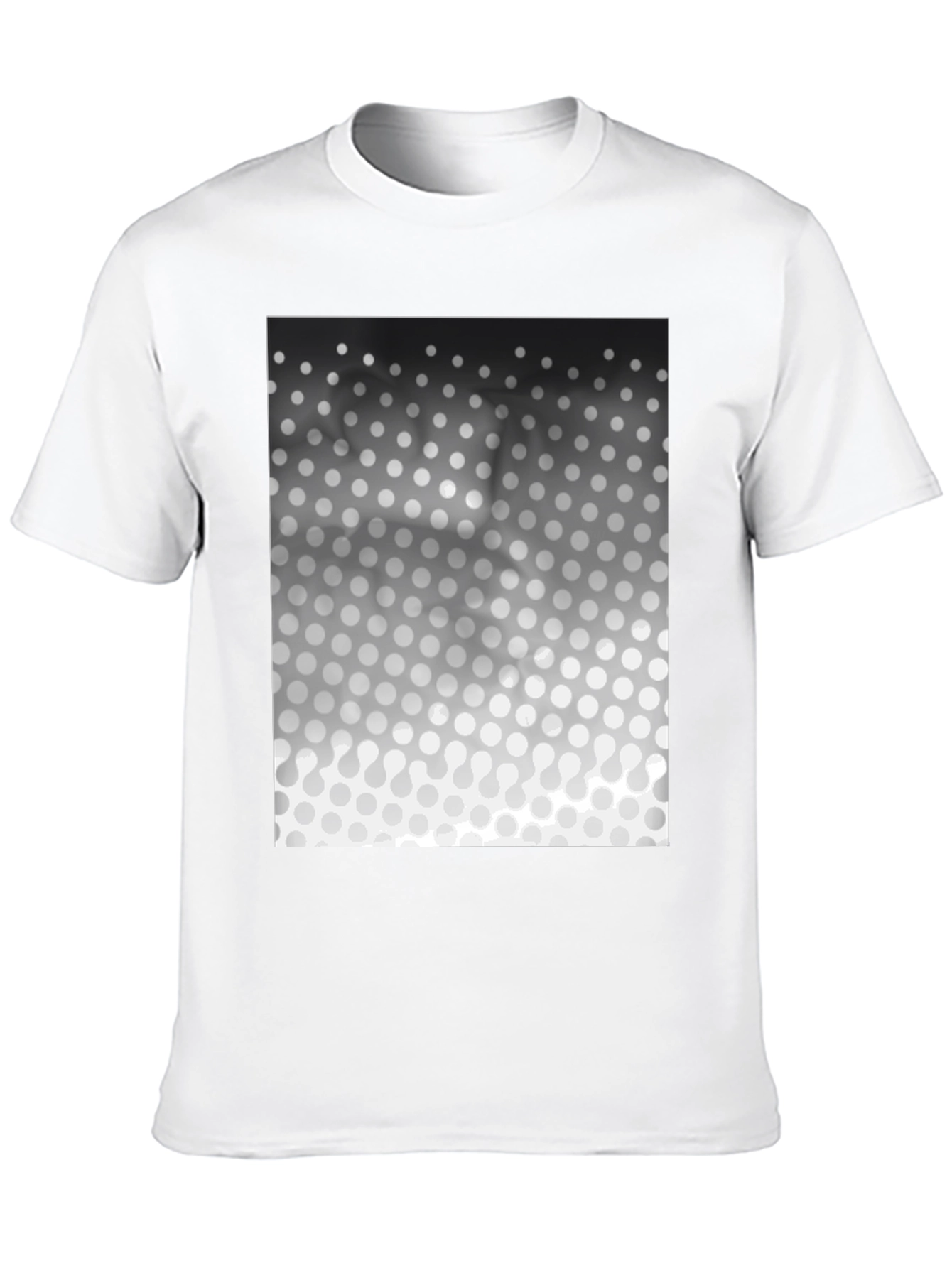 Modern Gradient Polka Dot Pattern Black T-Shirt