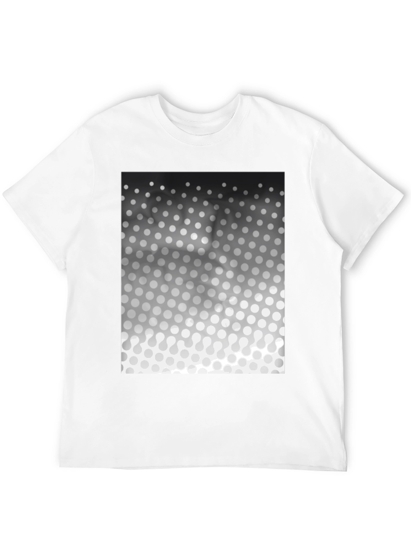 Modern Gradient Polka Dot Pattern Black T-Shirt