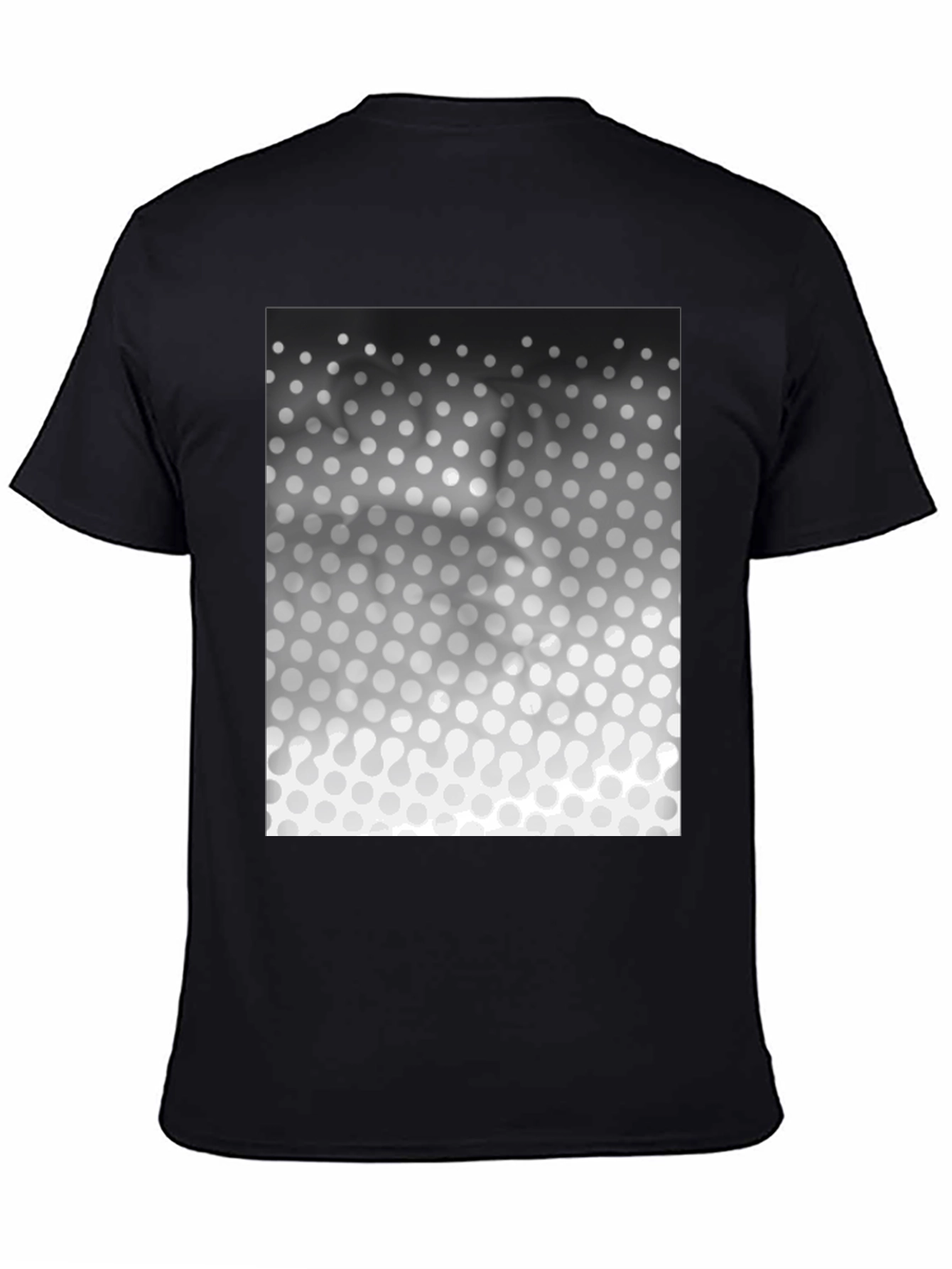 Modern Gradient Polka Dot Pattern Black T-Shirt