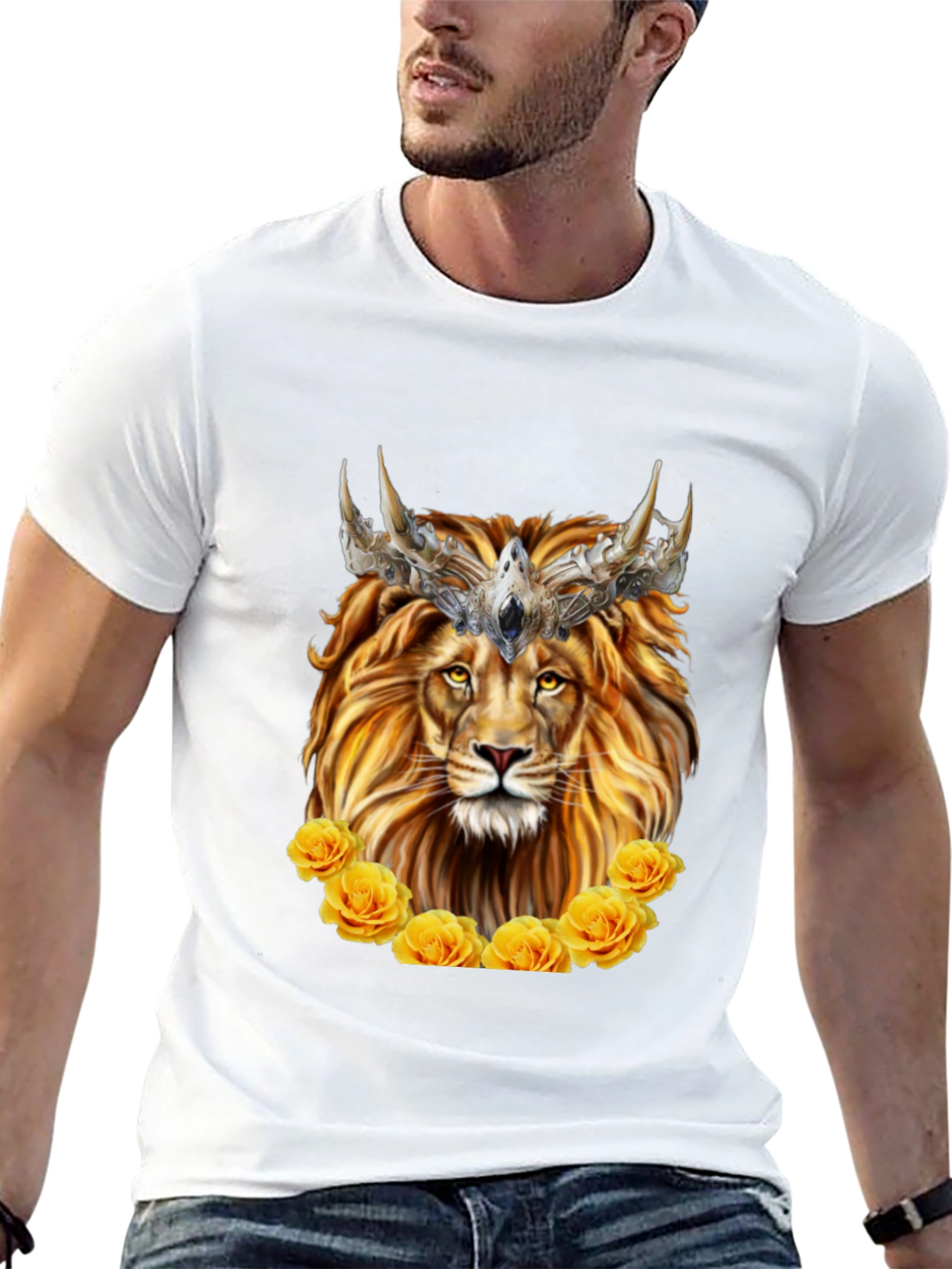 Lion King T-Shirt - Golden Roses & Crown